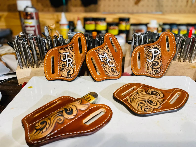 Personalized Leather Pancake Holsters - Hand Tooled Custom Monogrammed Gun Holster for Concealed Carry | Perfect for Everyday Use, Hunting & Outdoor Activities