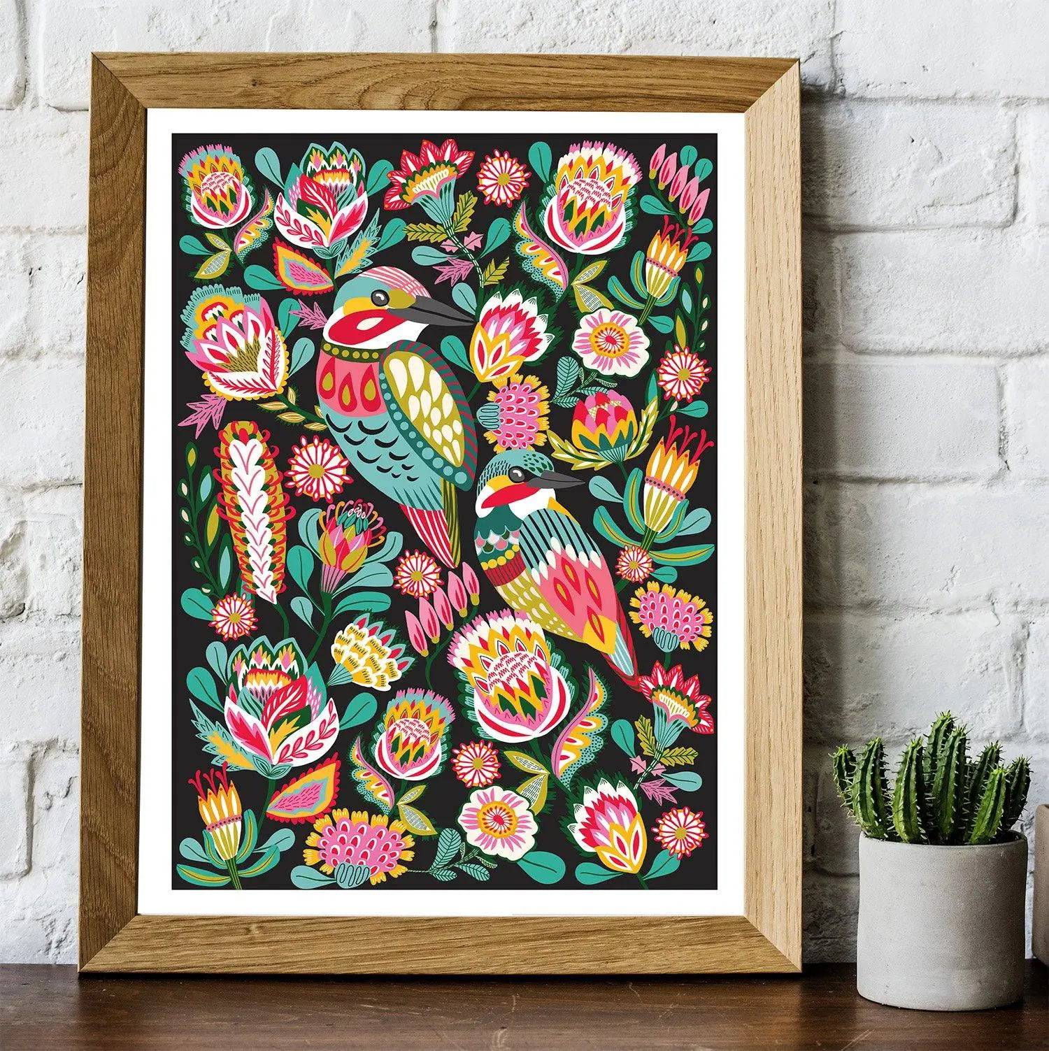 Kingfisher Birds Australian Wall Art Print - Vibrant Wildlife Home Decor for Living Room, Bedroom & Office | Nature-Inspired Canvas Painting