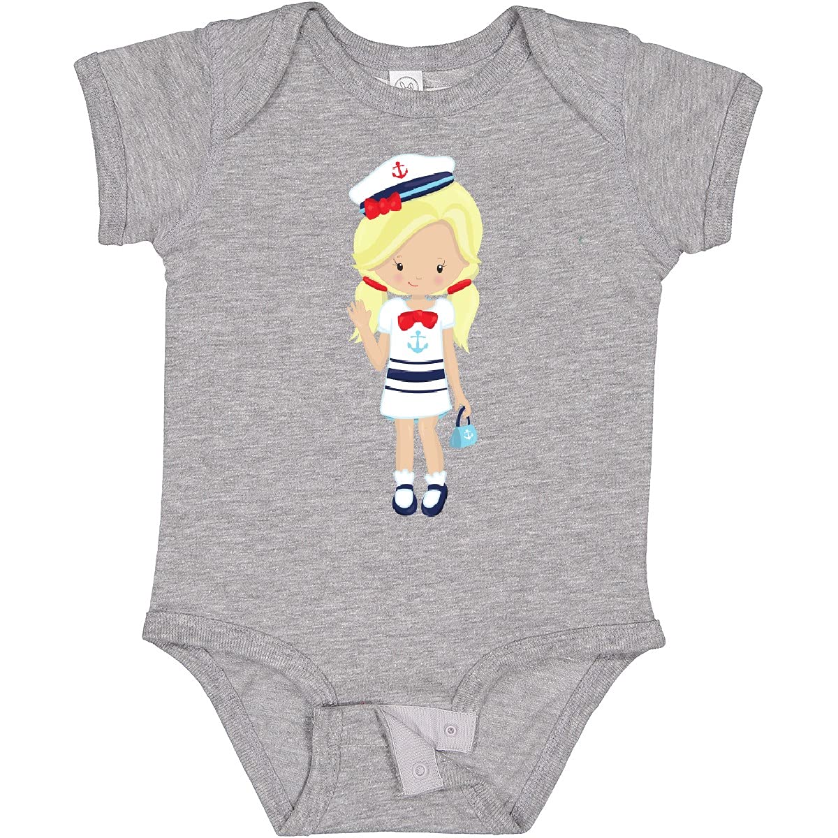Inktastic Boat Captain & Skipper Cute Blonde Hair Baby Bodysuit - Perfect for Nautical Themed Parties, Beach Outings & Baby Photoshoots