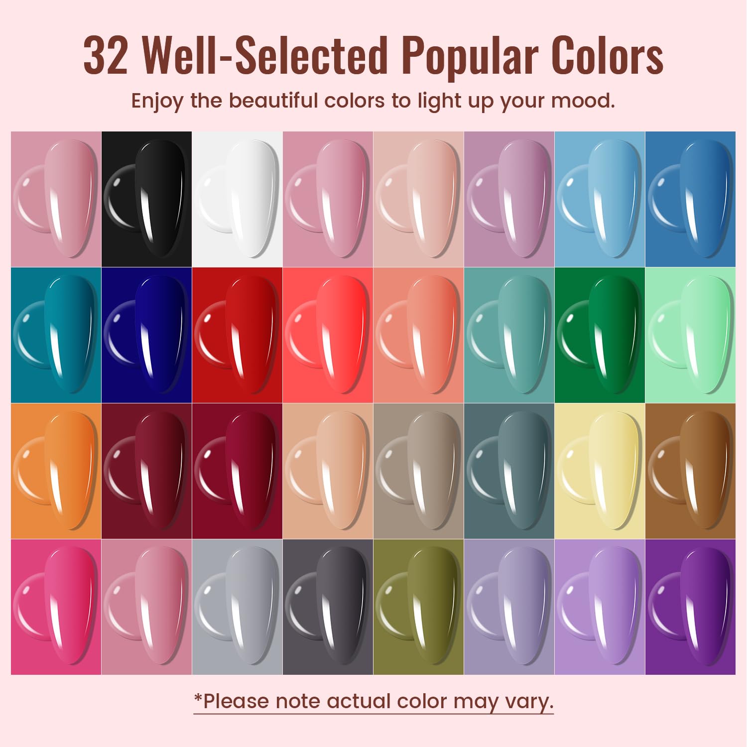 JODSONE 32 Colors Gel Nail Polish Kit with UV Light - 4 Functional Adhesive Bottles, Soak Off Manicure Tools Set for Women | DIY Home Nail Art, Salon Quality Manicure, Perfect Gift for Birthday & Valentine's Day