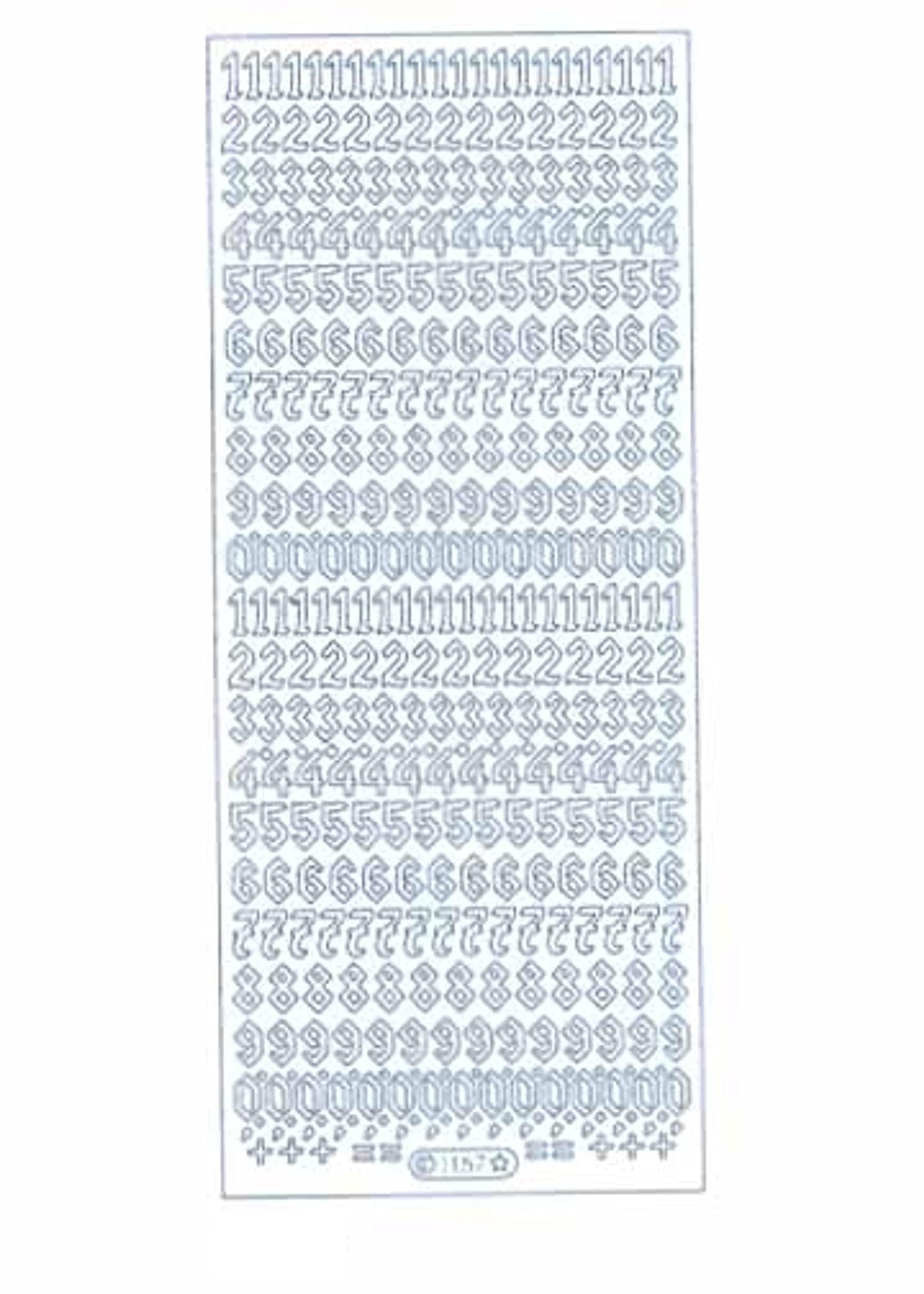 Ecstasy Crafts Premium Silver Calligraphy Number Decorative Stickers - DIY Scrapbooking, Journaling, Gift Wrapping & Home Decor