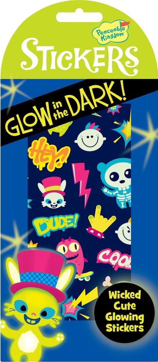Peaceable Kingdom Wicked Cute Glow in The Dark Stickers Pack - 500+ Fun Decals for Kids, Scrapbooking, Laptops & Water Bottles