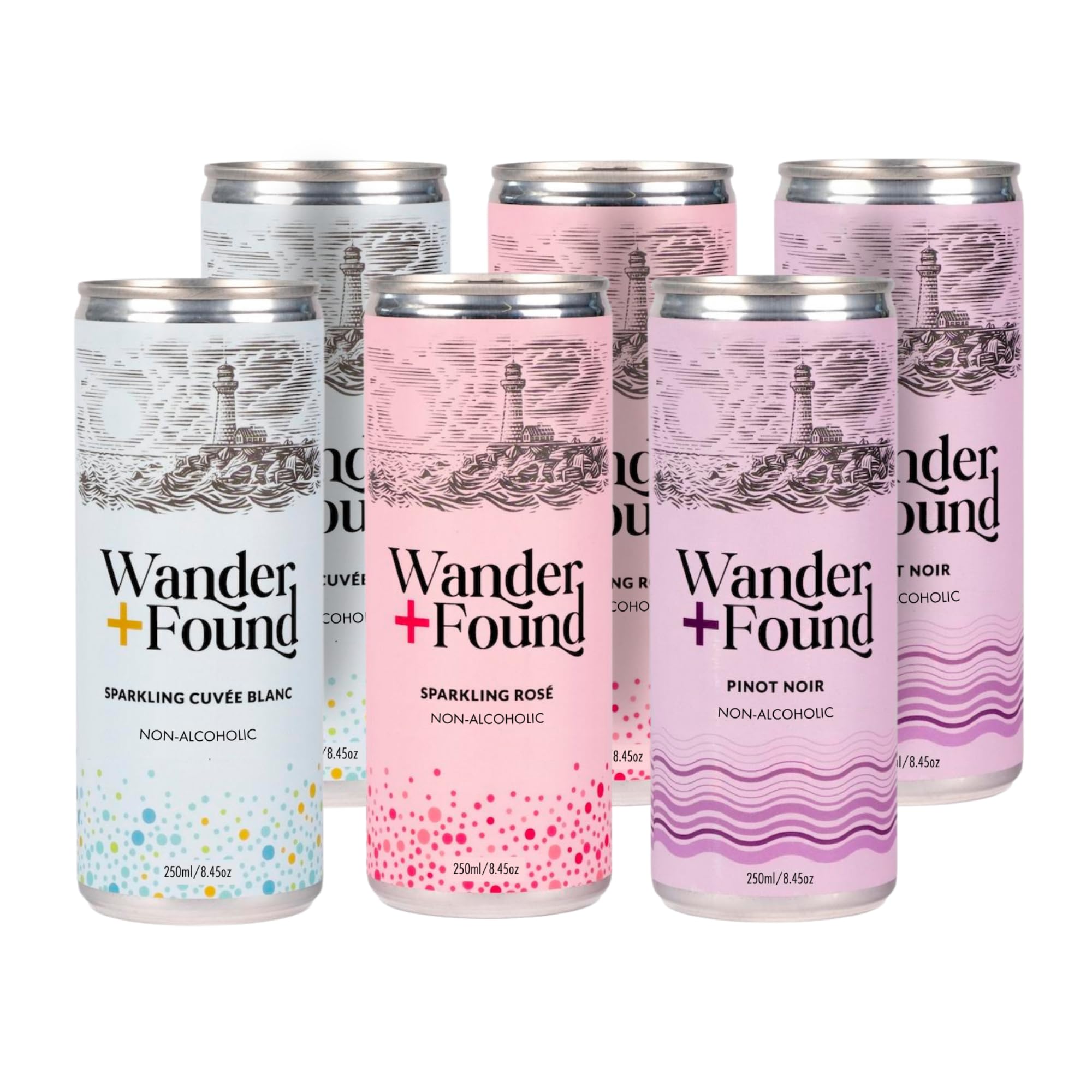 Premium Non-Alcoholic Wine Variety Pack - Sparkling Rosé, Blanc & Pinot Noir | Alcohol-Free German Wine in Cans | 6-Pack (8.5oz) | Perfect for Dry January, Sober Celebrations & Pregnancy-Friendly Occasions