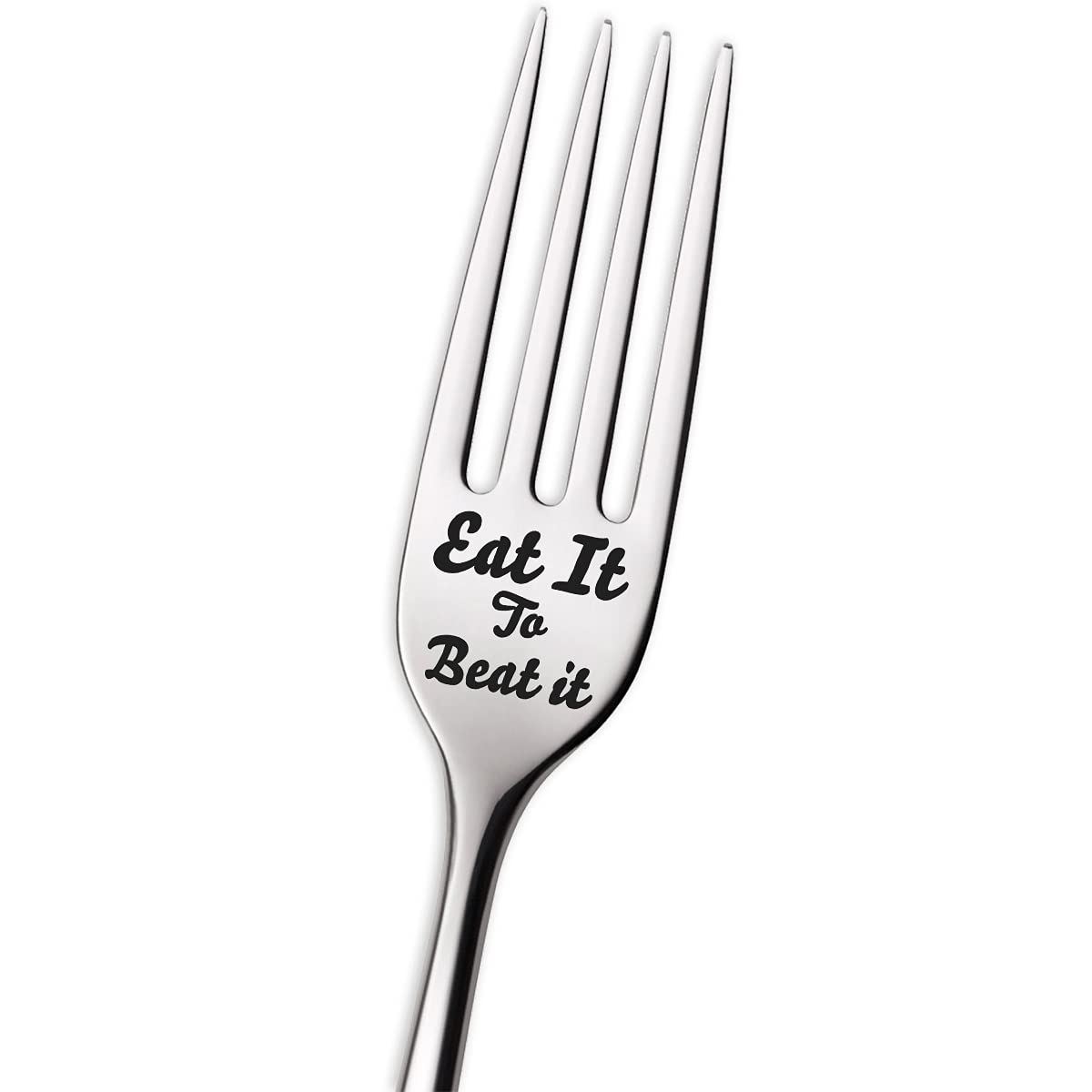 Funny 'Eat It to Beat It' Engraved Stainless Steel Fork - Motivational Recovery Gift for Women, Men & Teens - Perfect Get Well Present for Eating Disorders & Mental Health Support - Great for Daily Meals, Hospital Visits & Encouragement Gifts