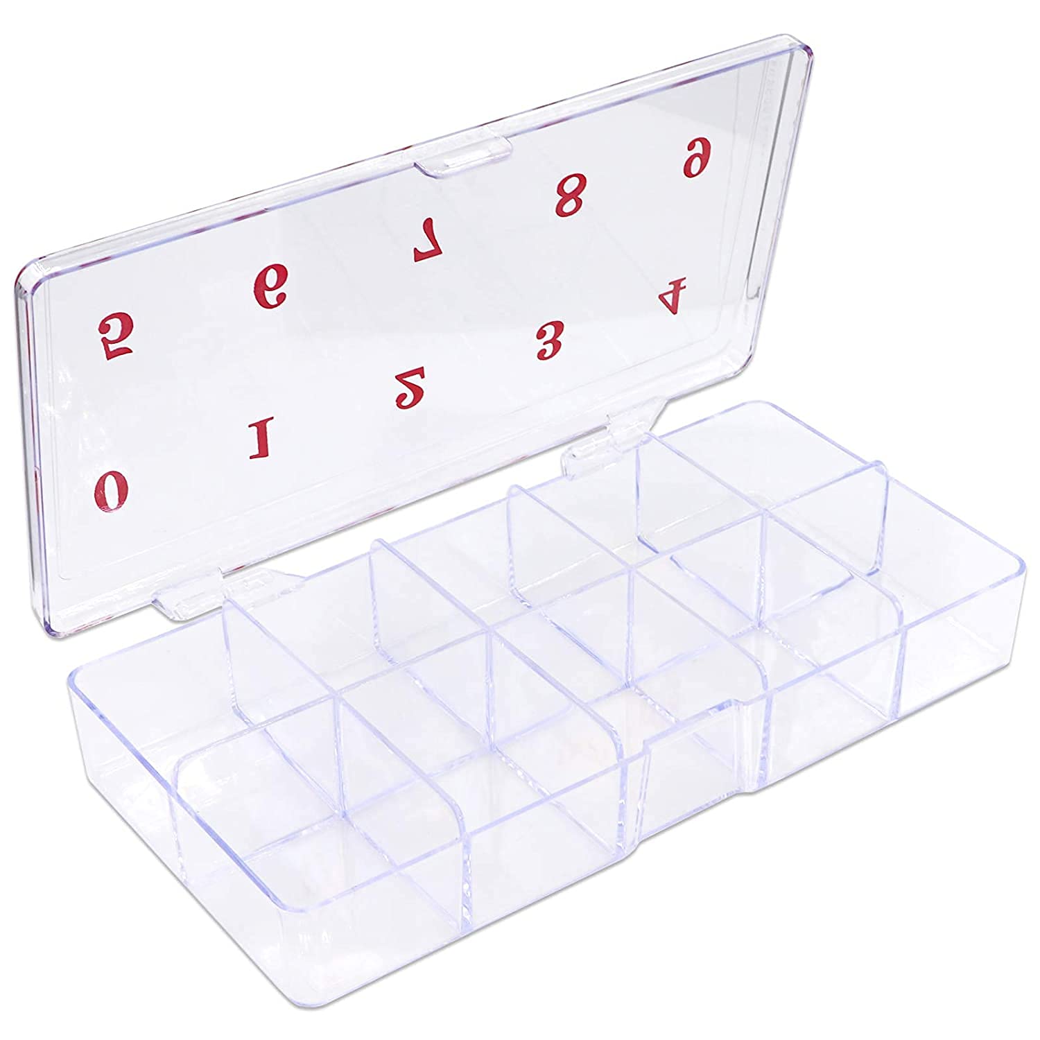 Sminakh 5-Piece Clear Nail Tips Organizer Box - Transposable Storage Case for False Nails & Acrylic Tips - Perfect for Salon, Travel & Home Nail Art Organization