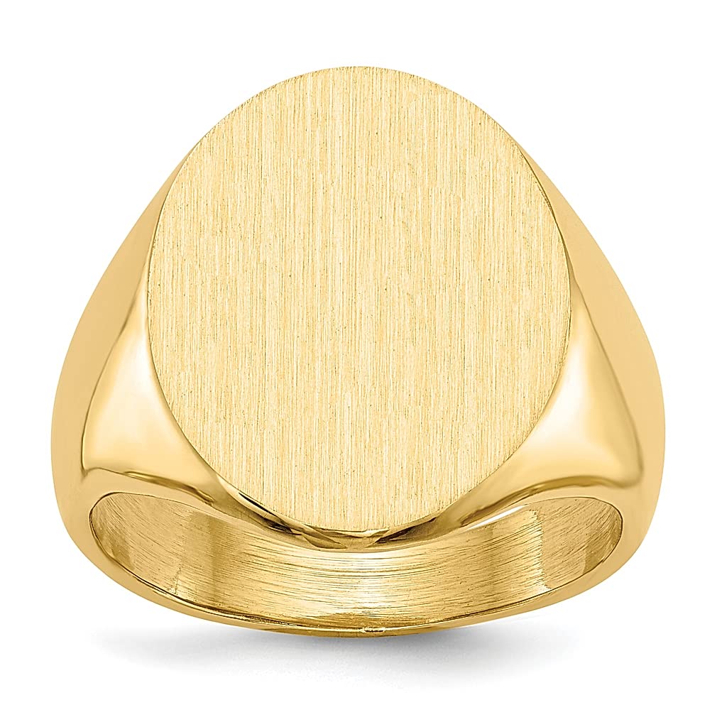 14K Yellow Gold Men's Signet Ring - Classic Luxury Jewelry for Men, Gifts for Husband, Dad & Boyfriend - Perfect for Weddings, Anniversaries & Special Occasions