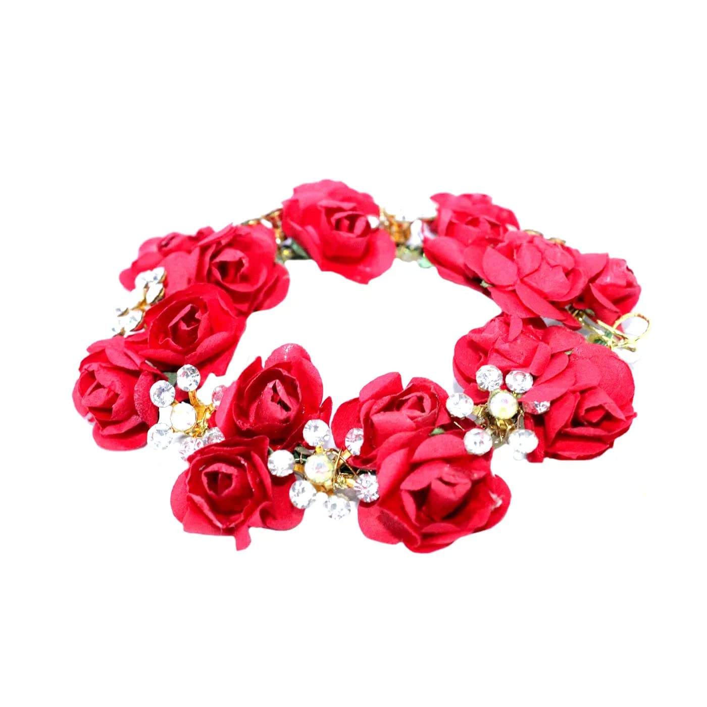 Majik Bun Decoration Hair Gajra for Women & Girls - Elegant Wedding & Party Hair Accessories (Red) | Perfect for Bridal, Festive & Special Occasion Hairstyles
