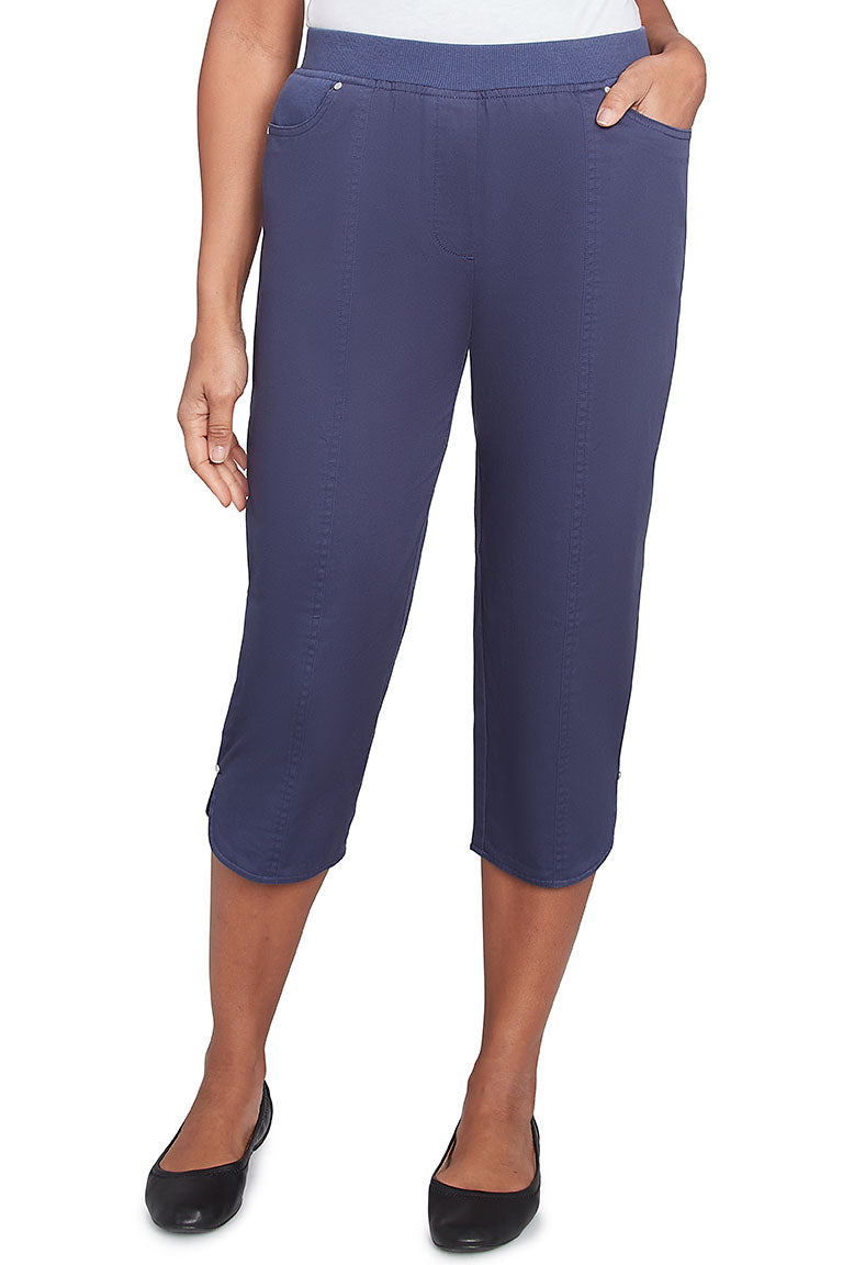 Nantucket Tulip Hem Capri Pants for Women - Comfortable Summer Casual Pants with Floral Print - Perfect for Beach, Vacation, and Outdoor Activities
