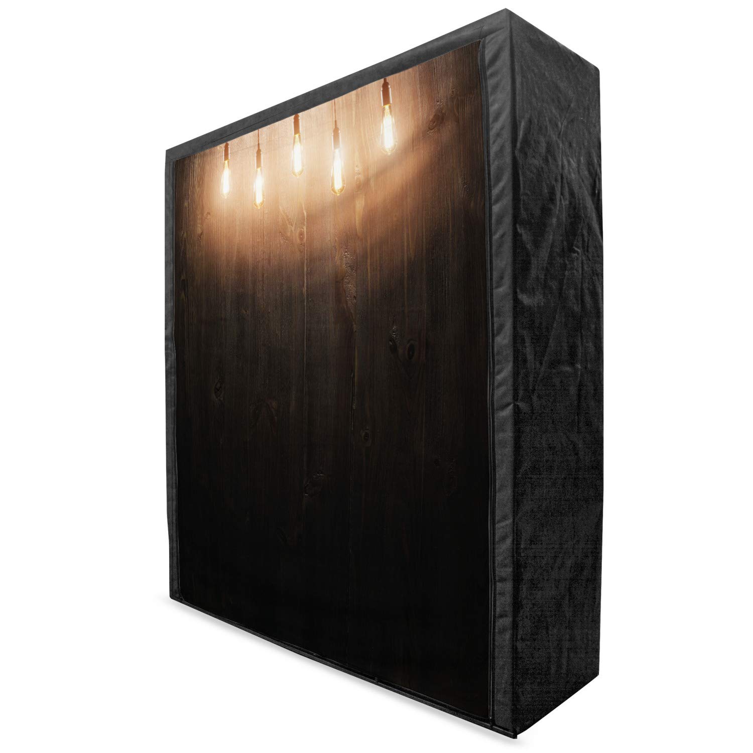 Ambesonne Industrial Portable Fabric Wardrobe with Wooden Shelves - 59