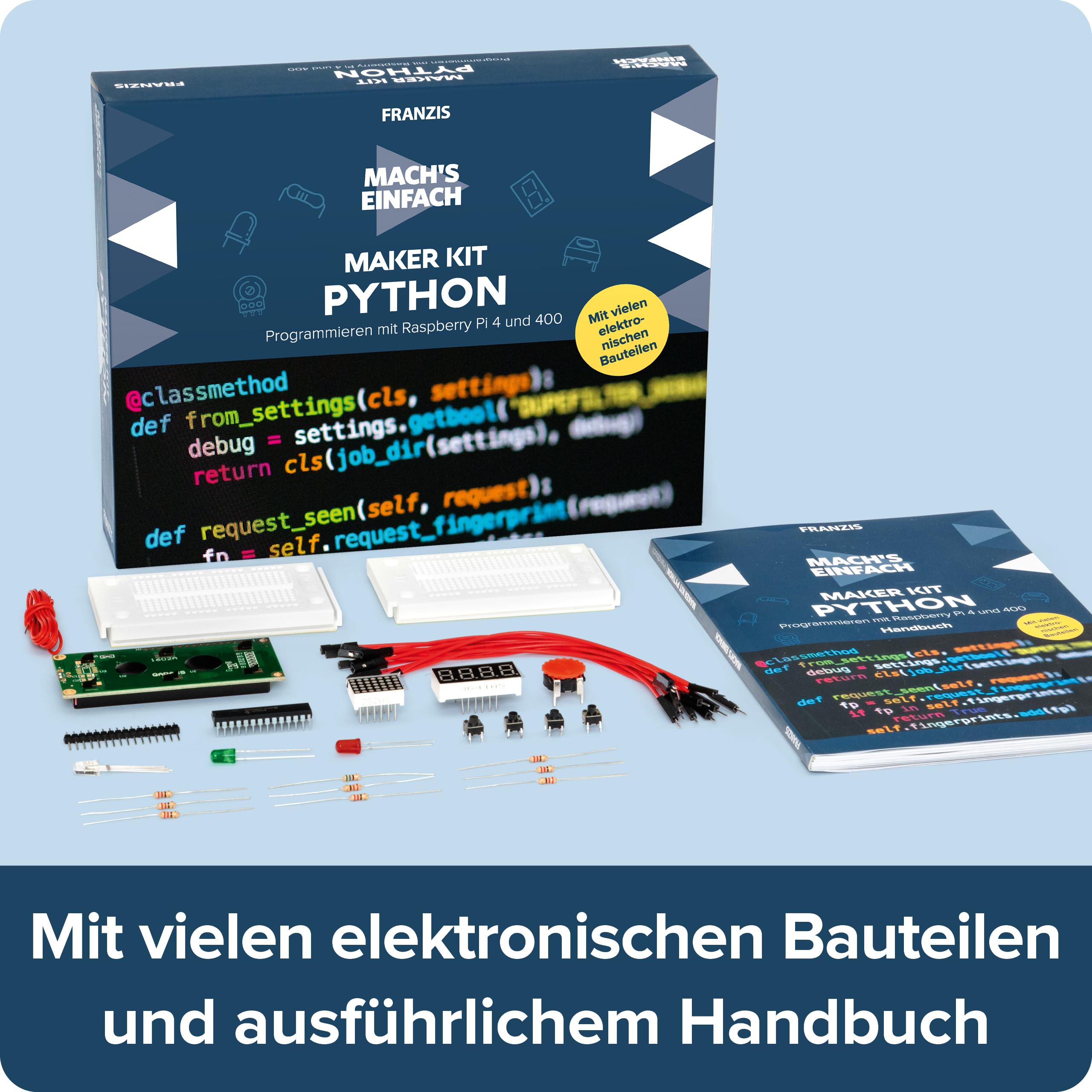 Mach's einfach Maker Kit Python - DIY Coding Starter Kit for Beginners | Learn Python Programming with Hands-On Projects | Perfect for STEM Education & Home Learning