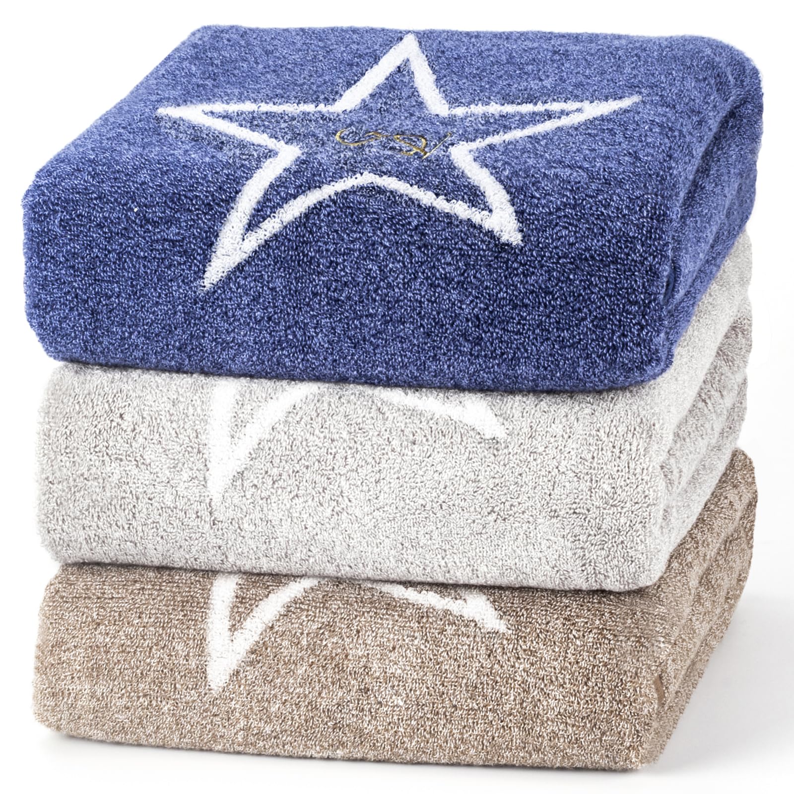 3-Pack Premium 100% Cotton Bath Towels - Ultra Soft, Quick Dry & Super Absorbent Lightweight Towels for Bathroom, Gym, Spa & Travel (28
