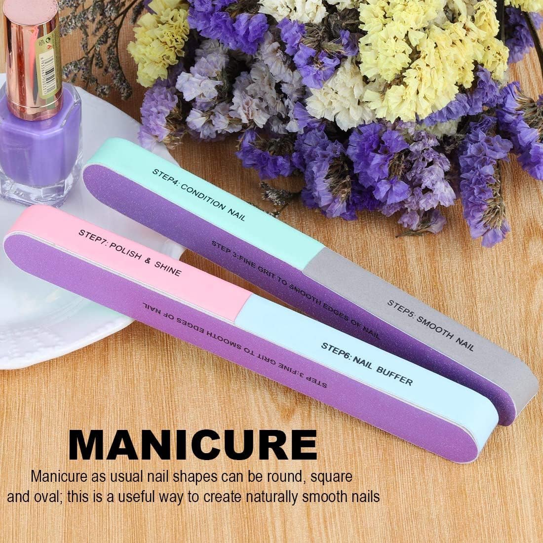 7-Sided Nail Buffer Block & Shine Kit - Professional Acrylic Nail Polisher, Smoother & File for Perfectly Smooth & Shiny Nails - Pack of 2 (Ideal for Salon, Home Manicures & Nail Care Routines)