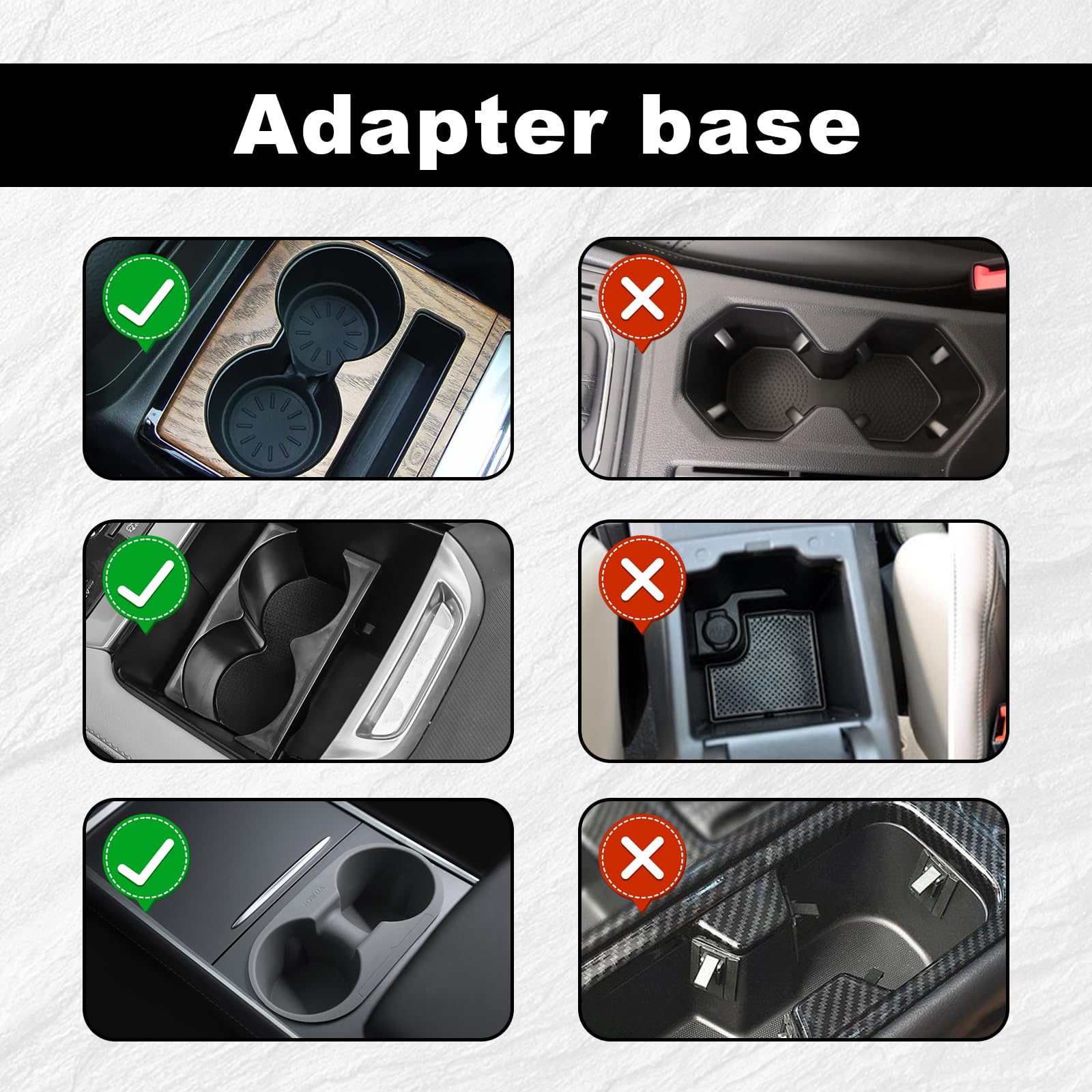 2-in-1 Car Cup Holder Expander with Phone Mount - Adjustable Base & 360° Rotation - Compatible with iPhone & All Smartphones - Perfect for Road Trips & Commuting