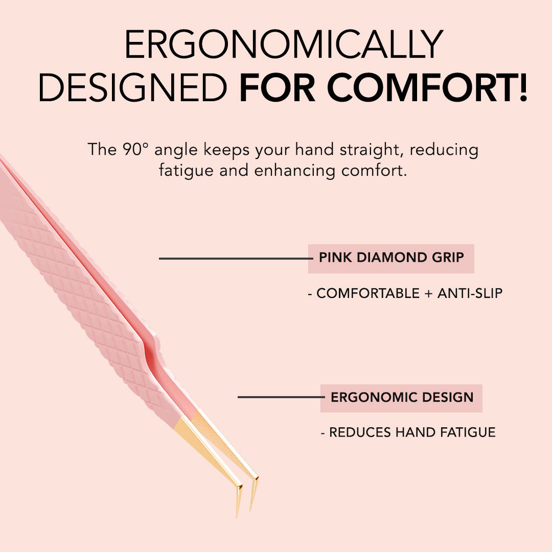 90 Degree Angle Tweezer - Precision Stainless Steel Tweezers for Electronics, Jewelry & Crafts - Perfect for Eyebrow Plucking, Splinter Removal & Model Building