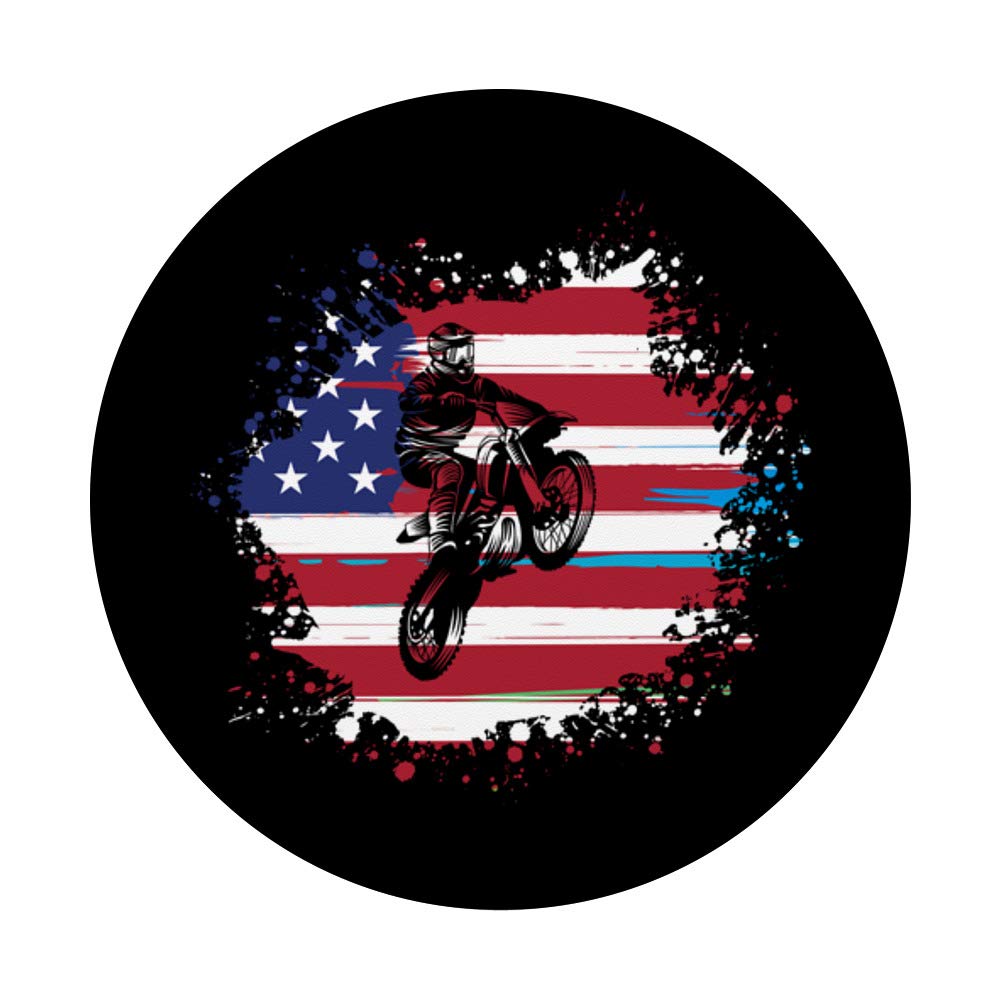 Cool American Motocross Dirt Bike PopSockets - Swappable PopGrip for Phone & Tablet - Perfect for Off-Road Adventures & Motorcycle Enthusiasts