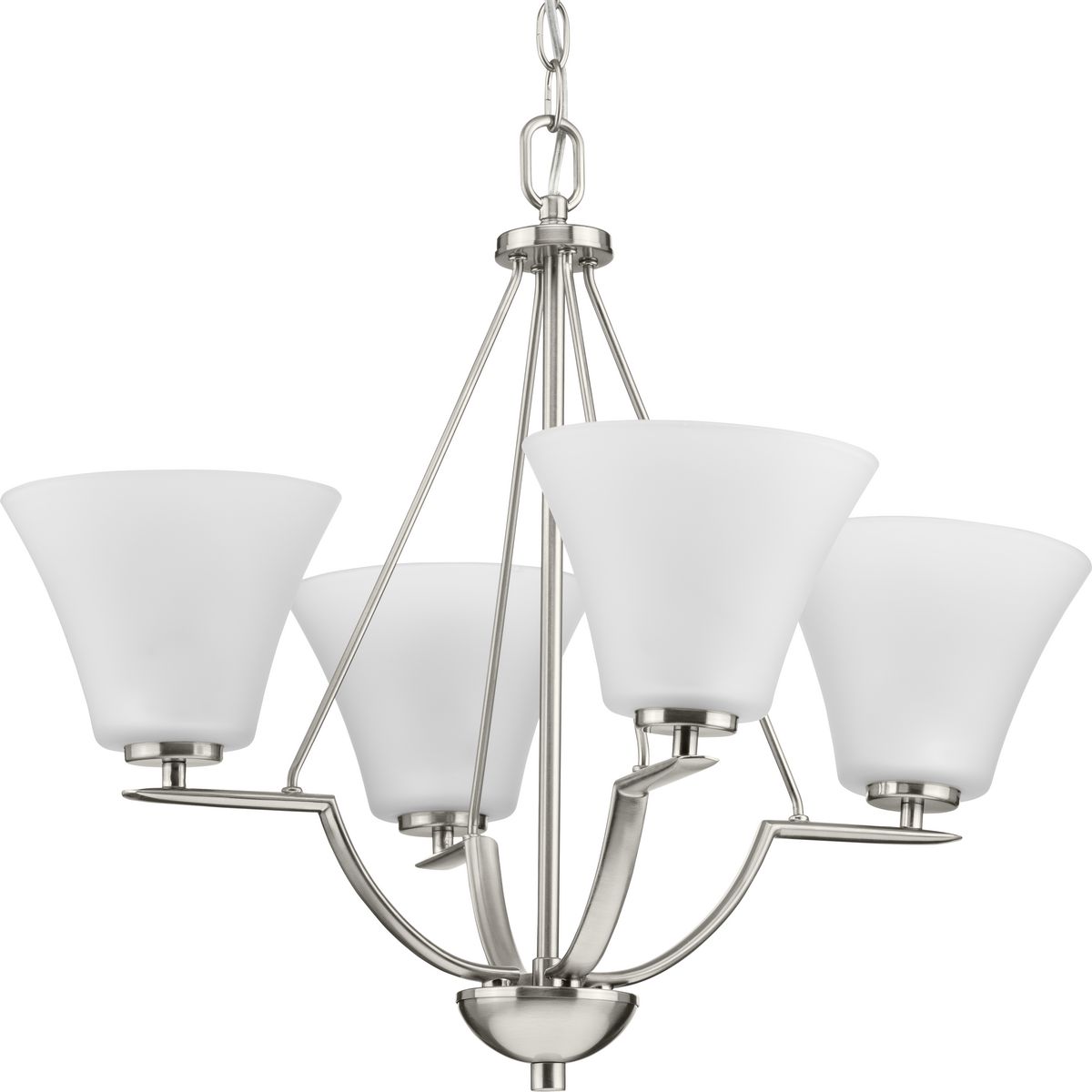 Bravo Collection 4-Light Chandelier - Elegant Crystal Ceiling Light Fixture for Dining Room, Bedroom & Living Room Decor