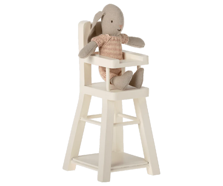 Maileg Micro High Chair for Babies & Toddlers - Adjustable & Portable Baby Feeding Chair for Home, Restaurant, and Travel Use