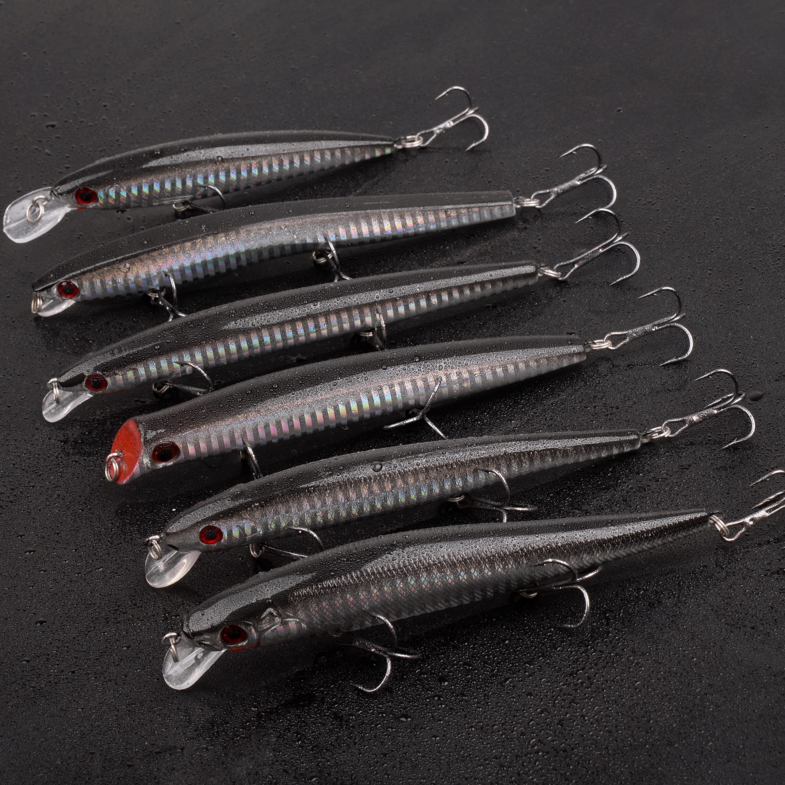 Saltwater Fishing Lures Kit - Surf Fishing Striper Lures, Deep Diving Jerkbait & Topwater Popper Plugs Set for Bass, Trout | Inshore & Offshore Ocean Fishing Gear for Deep Sea Angling (Great for Beach, Pier, and Boat Fishing Adventures)