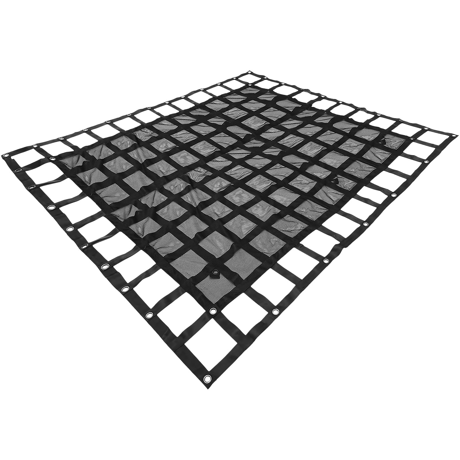 VEVOR Heavy Duty 8' x 6.7' Cargo Net with Reinforced Mesh - Universal Pickup Truck Bed Net with Cam Buckles, S-Hooks & Cross Strap - Secures Gear for Trucks, SUVs, Jeeps & Trailers (96