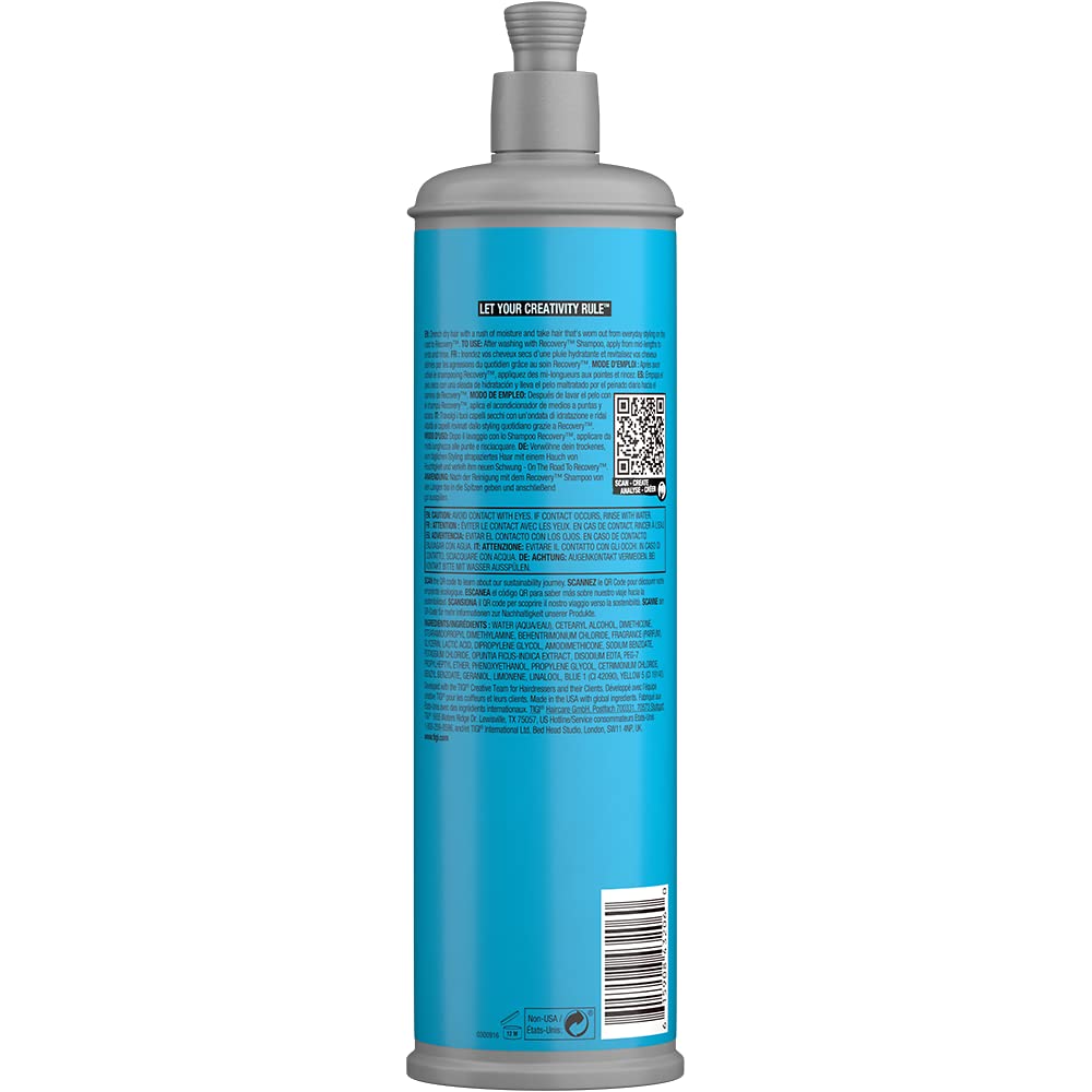 TIGI Bed Head Remix Recovery Moisture Rush Conditioner for Damaged Hair - 32.8 oz Hydrating Hair Treatment | Salon-Professional Deep Conditioning for Dry, Frizzy Hair | Post-Color Care & Heat Styling Protection