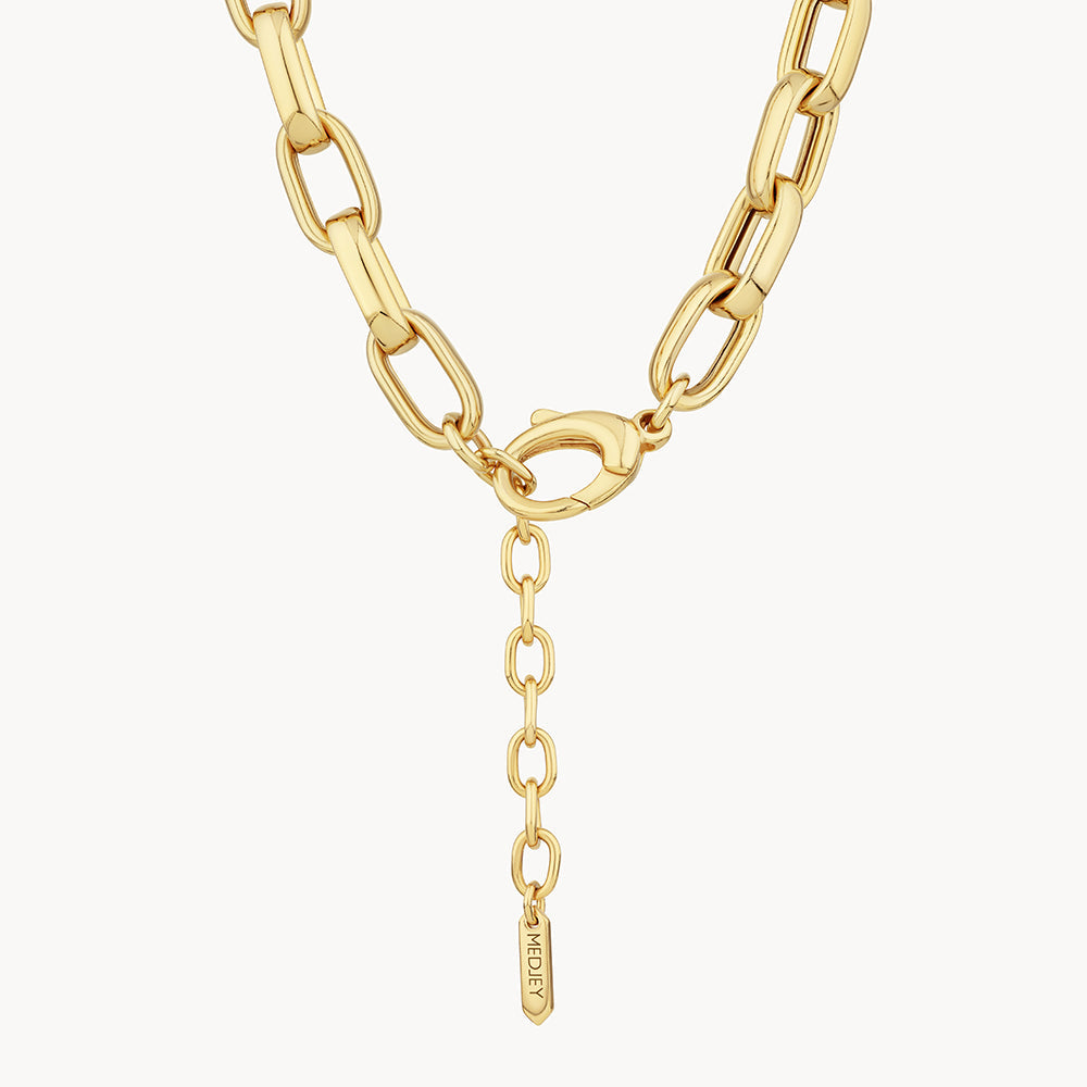 Elegant Gold Maxi Paperclip Chain Necklace for Women - Perfect for Office Wear, Date Nights & Layering Jewelry