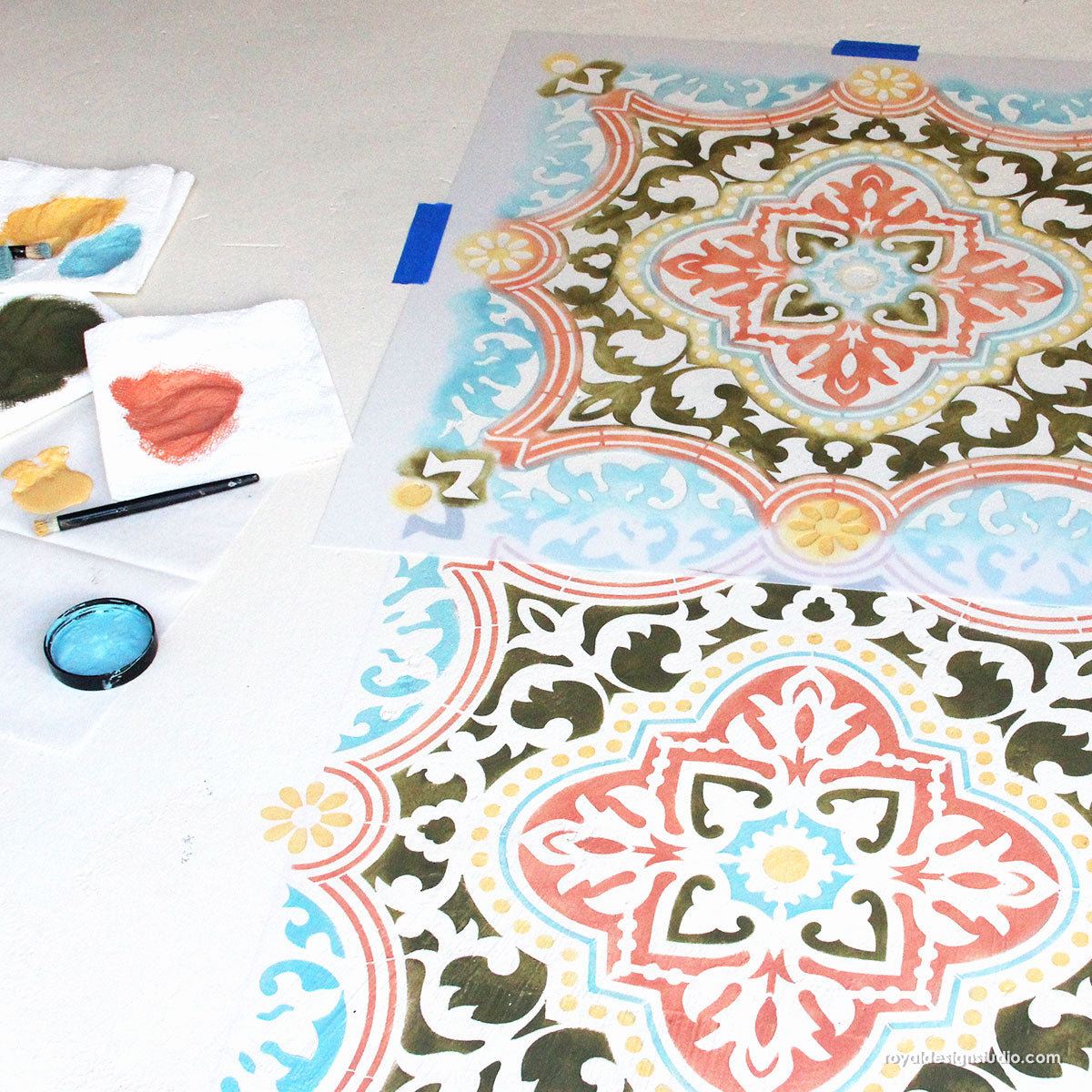 Anatolia Tile Stencil Kit - Reusable DIY Ceramic & Mosaic Tile Painting Template for Home Decor, Bathroom & Kitchen Backsplash - Perfect for DIY Crafts, Wall Art & Floor Designs
