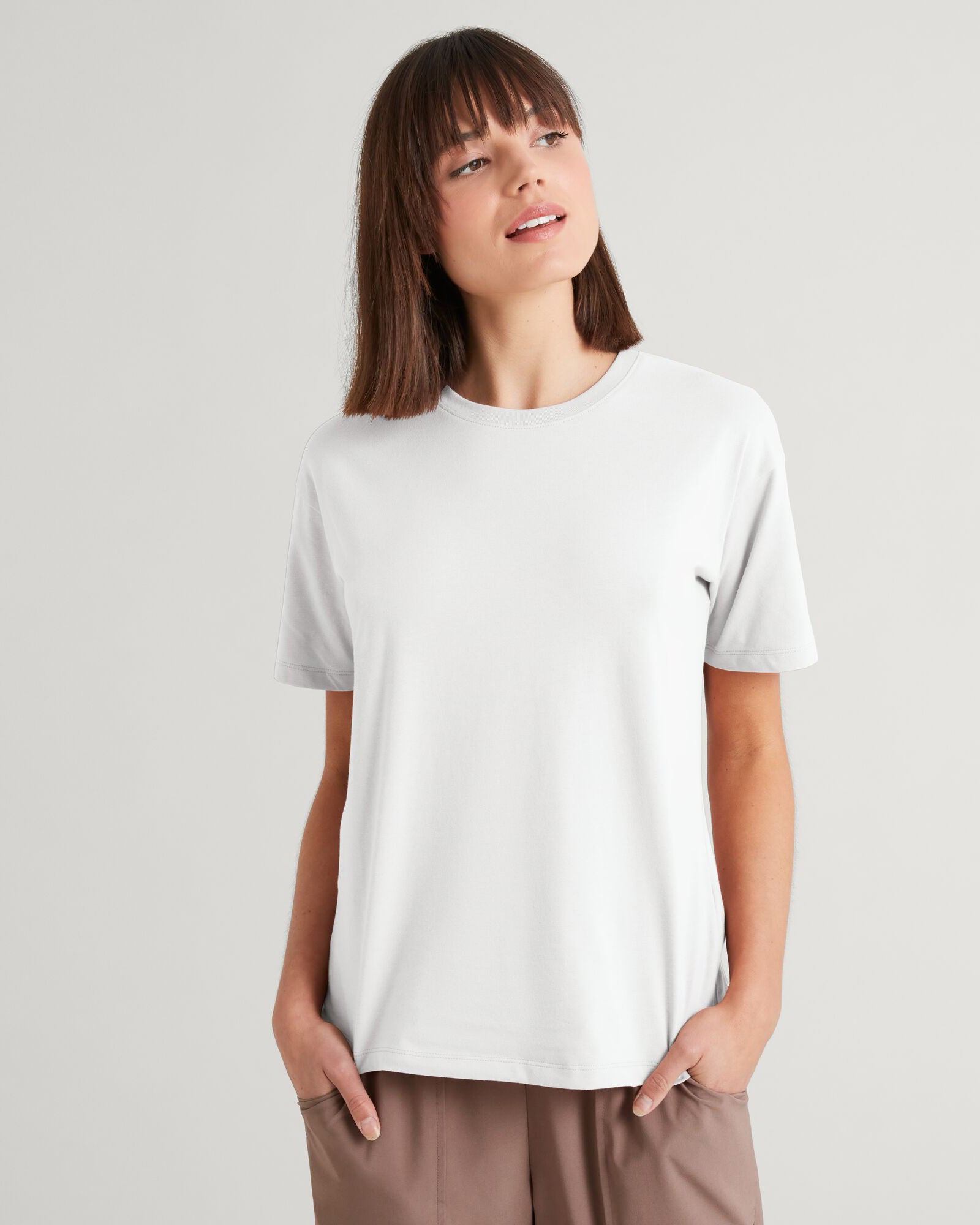KMD Women's Short Sleeve T-Shirt - Soft Cotton Crew Neck Tee for Casual Wear - White | Perfect for Everyday Outfits, Workouts & Summer Fashion