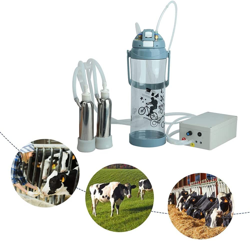 Electric Cow Milking Machine 3L - Portable Pulsating Milker for Cows, Goats & Sheep - Efficient Farm Suction Milk Pump for Dairy Ewes | Ideal for Small Farms, Homesteads & Livestock Care