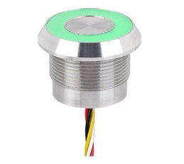 22mm Capacitive Touch Sensor Momentary Switch - SS316 Metal Button with 24VDC Illumination, SPST 200mA @ 24VDC - Perfect for Industrial Control Panels, Elevator Buttons, and Smart Home Automation Systems