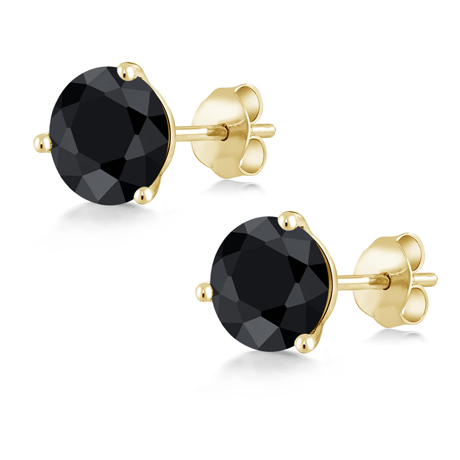 14K Gold 6MM Round Gemstone Birthstone Stud Earrings for Women & Men | Martini 3 Prong Setting | Perfect for Birthdays, Anniversaries & Everyday Elegance