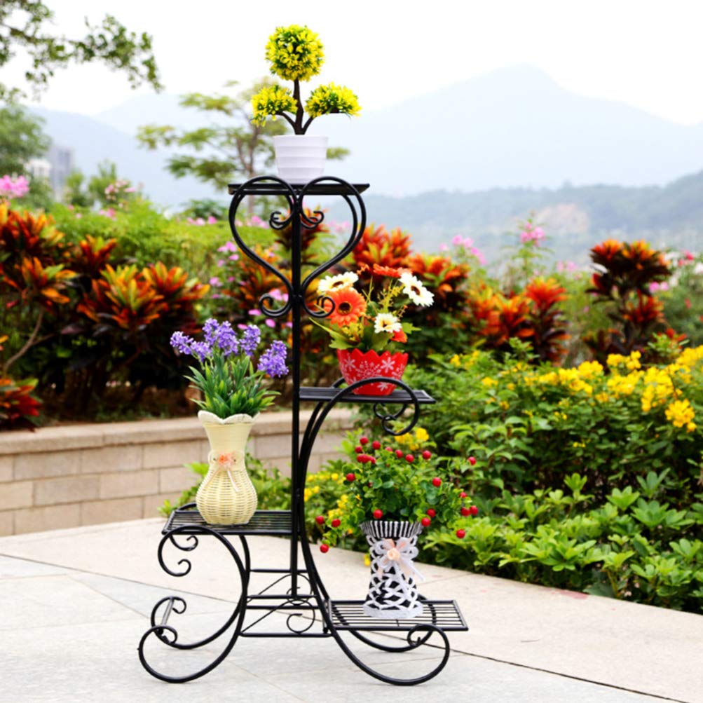 DOITOOL Metal Flower Stand - 3-Tier Plant Display Shelf for Indoor/Outdoor Use - Perfect for Home, Garden, Office Decor & Plant Organization