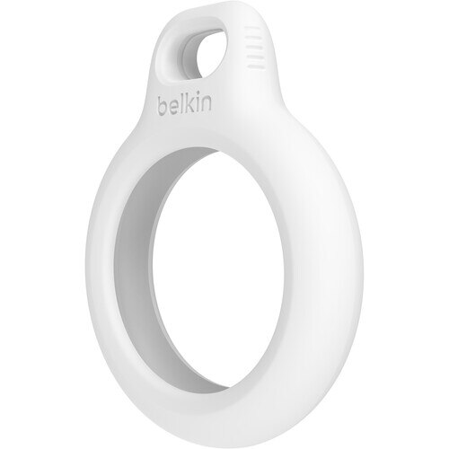 Belkin AirTag Security Keychain Holder - White | Secure & Track Your Keys, Bags & Valuables | Perfect for Travel, Office & Everyday Use