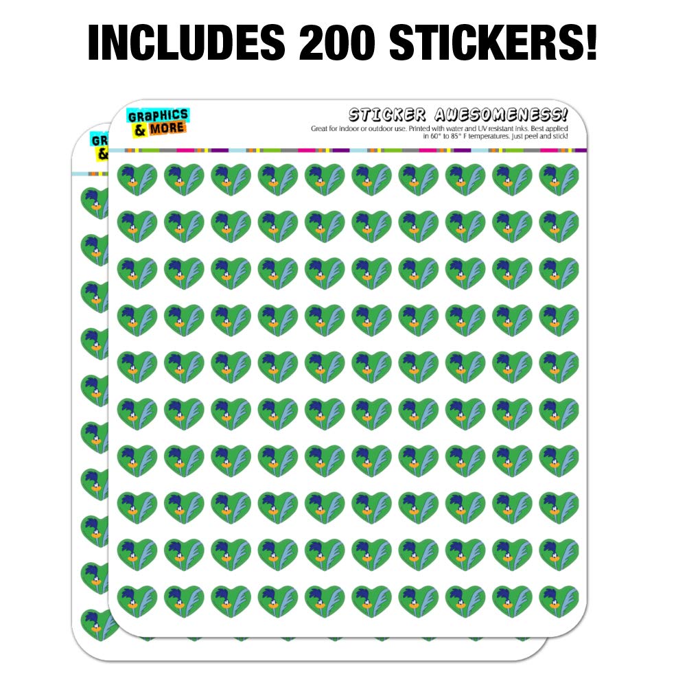 Looney Tunes Road Runner Heart Shaped Planner Stickers - Cute Cartoon Scrapbook Decals for Bullet Journals, DIY Crafts & School Supplies - Perfect for Scrapbooking, Planner Decor & Gift Wrapping