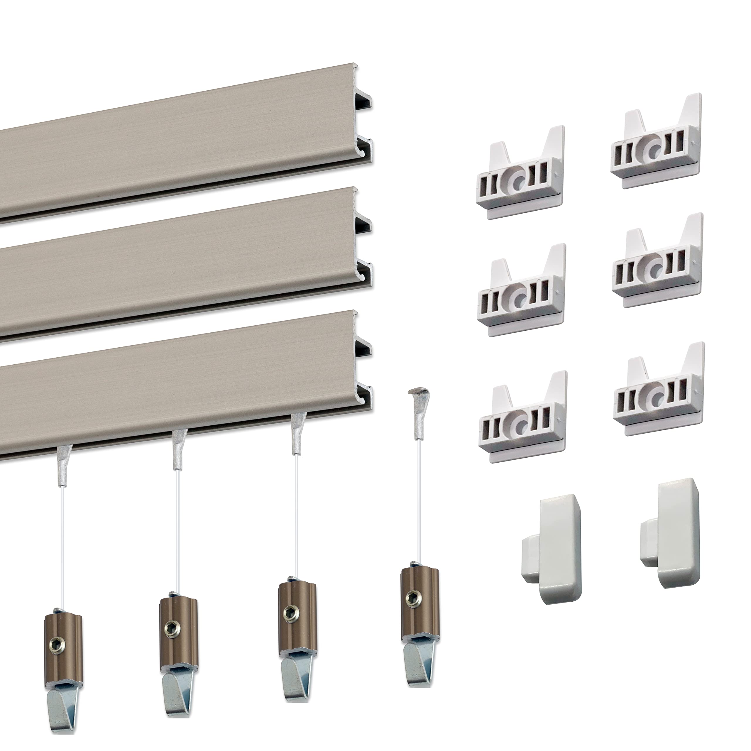 Clearline Picture Hanging System Set - Heavy-Duty No-Nail Wall Tracks & Art Hanging Kit (Covers 22.5 ft) - Perfect for Home, Office & Gallery Displays - Easy DIY Wall Decor Solution