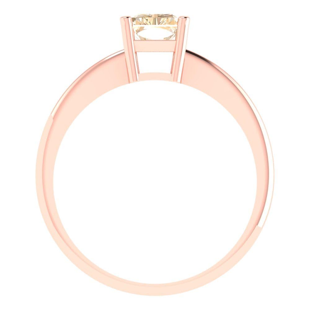 1.0 ct Natural Brown Morganite Engagement Ring - Radiant Cut Solitaire in 18K Rose Gold | Wedding, Bridal, Promise & Anniversary Jewelry Gift for Her | Perfect for Proposals, Special Occasions & Everyday Elegance