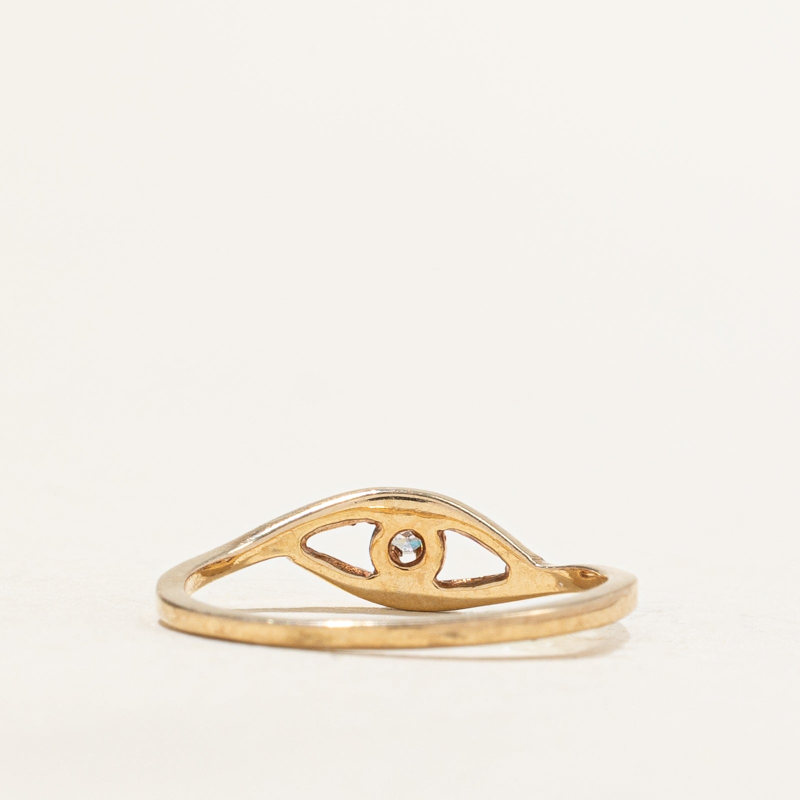 0.005ct Single Stone Diamond Open Ring - Size 3.25 - Elegant Minimalist Stackable Ring for Women - Perfect for Everyday Wear, Gifts & Special Occasions