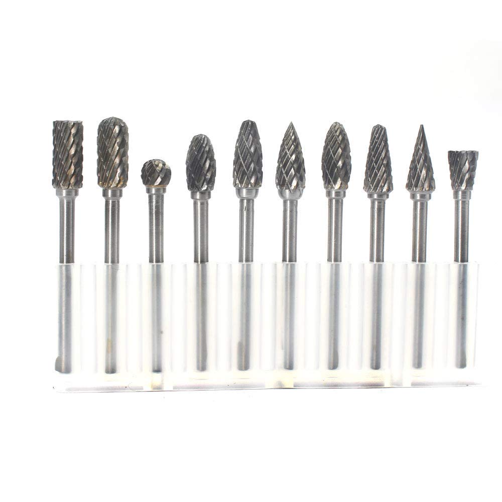 10PCS Carbide Burr Set 1/8