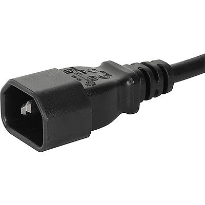 6007.0204 C14/M Retaining Plug, 1.5m V75 Black Power Cord - 10A 10mm to Stripped Wire for Computer, Monitor & Office Equipment Power Supply