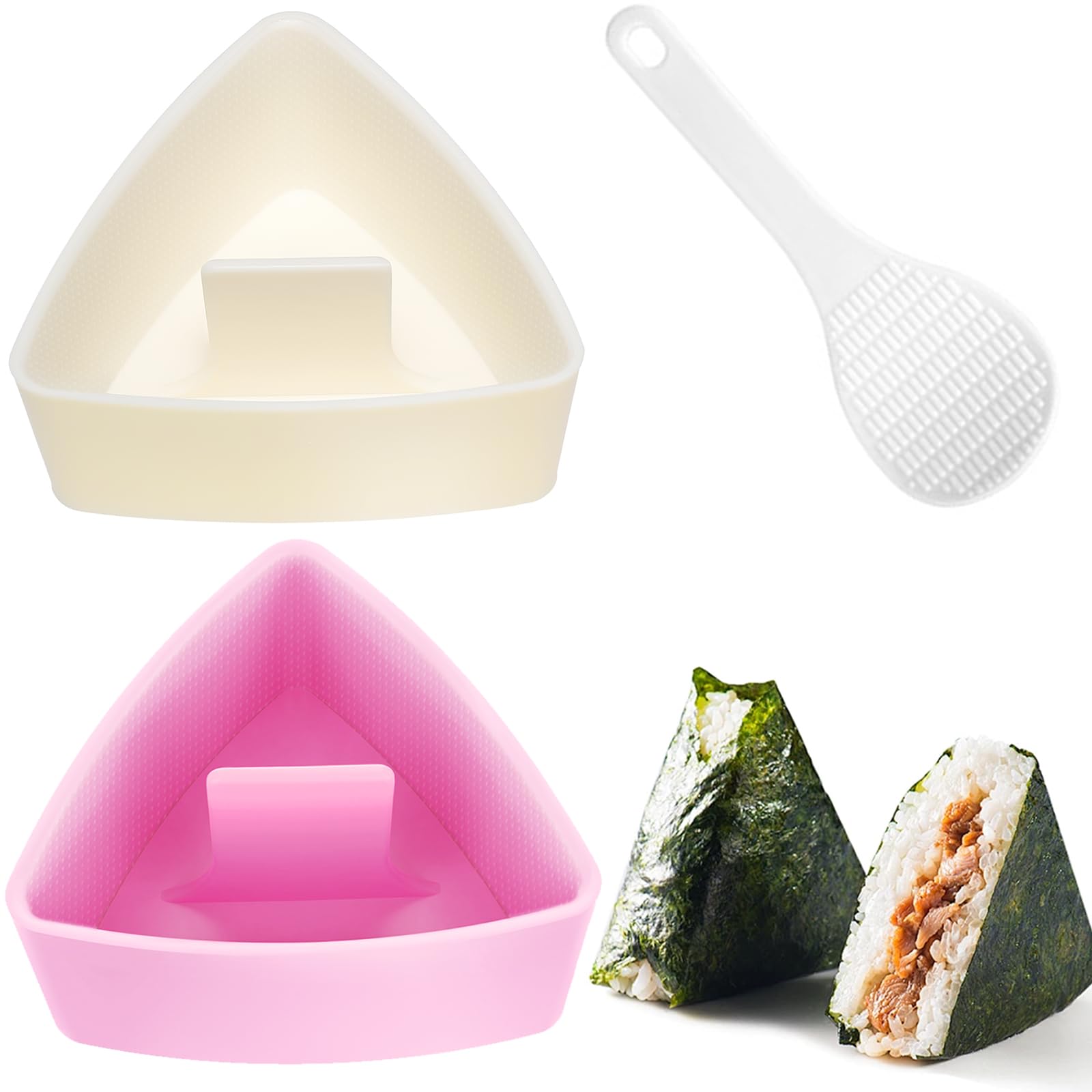 2-Pack Large Onigiri Mold Triangle Sushi Rice Ball Maker - Japanese Bento Lunch Kit for Perfect Rice Balls | Ideal for Home Cooking, Meal Prep & Asian Cuisine Lovers