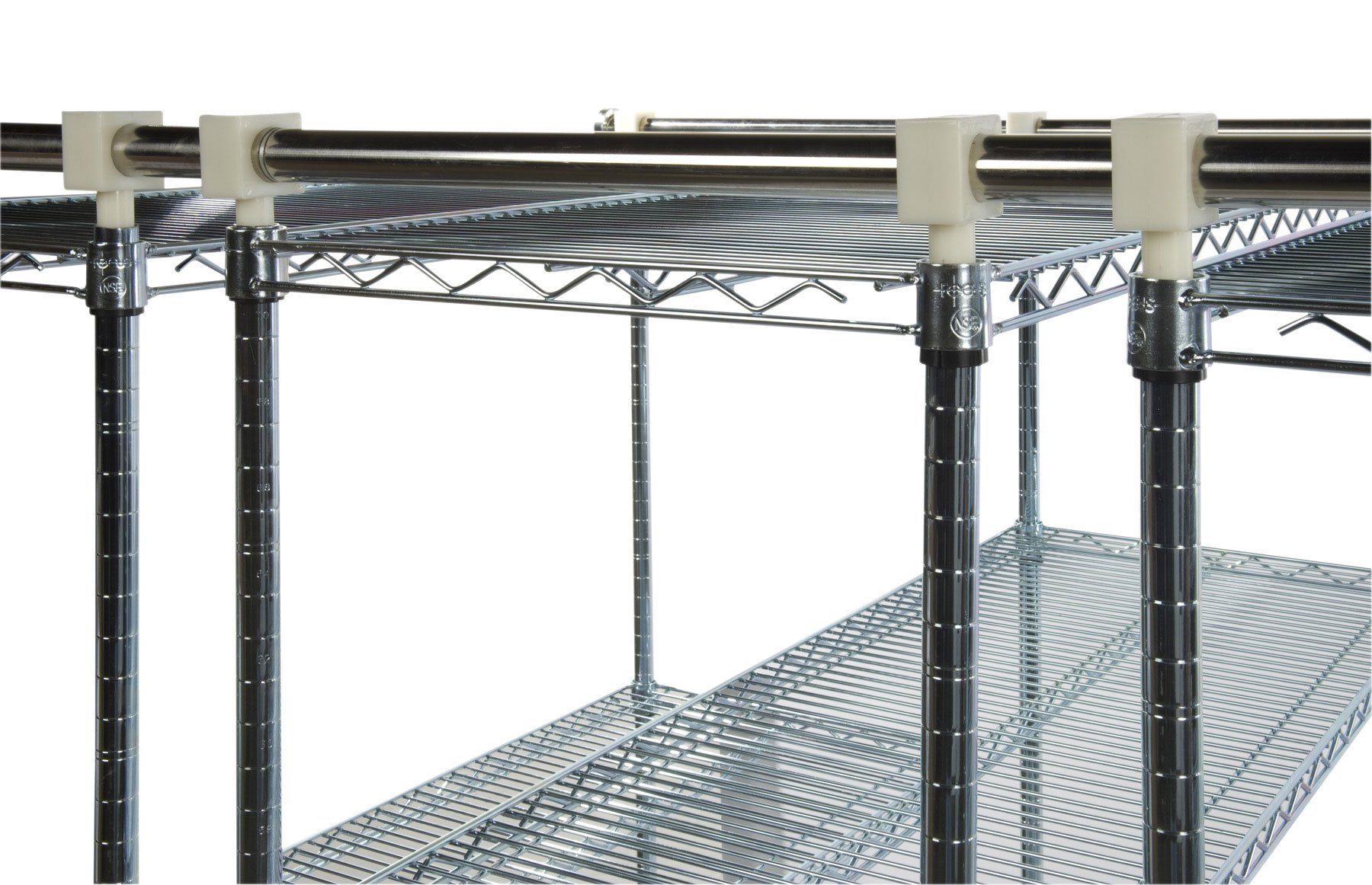 4' Long Track for Sliding Wire Storage System (2 Pack) - Perfect for Garage, Closet & Pantry Organization | Heavy Duty Metal Rails for Hanging Baskets, Shelves & Hooks