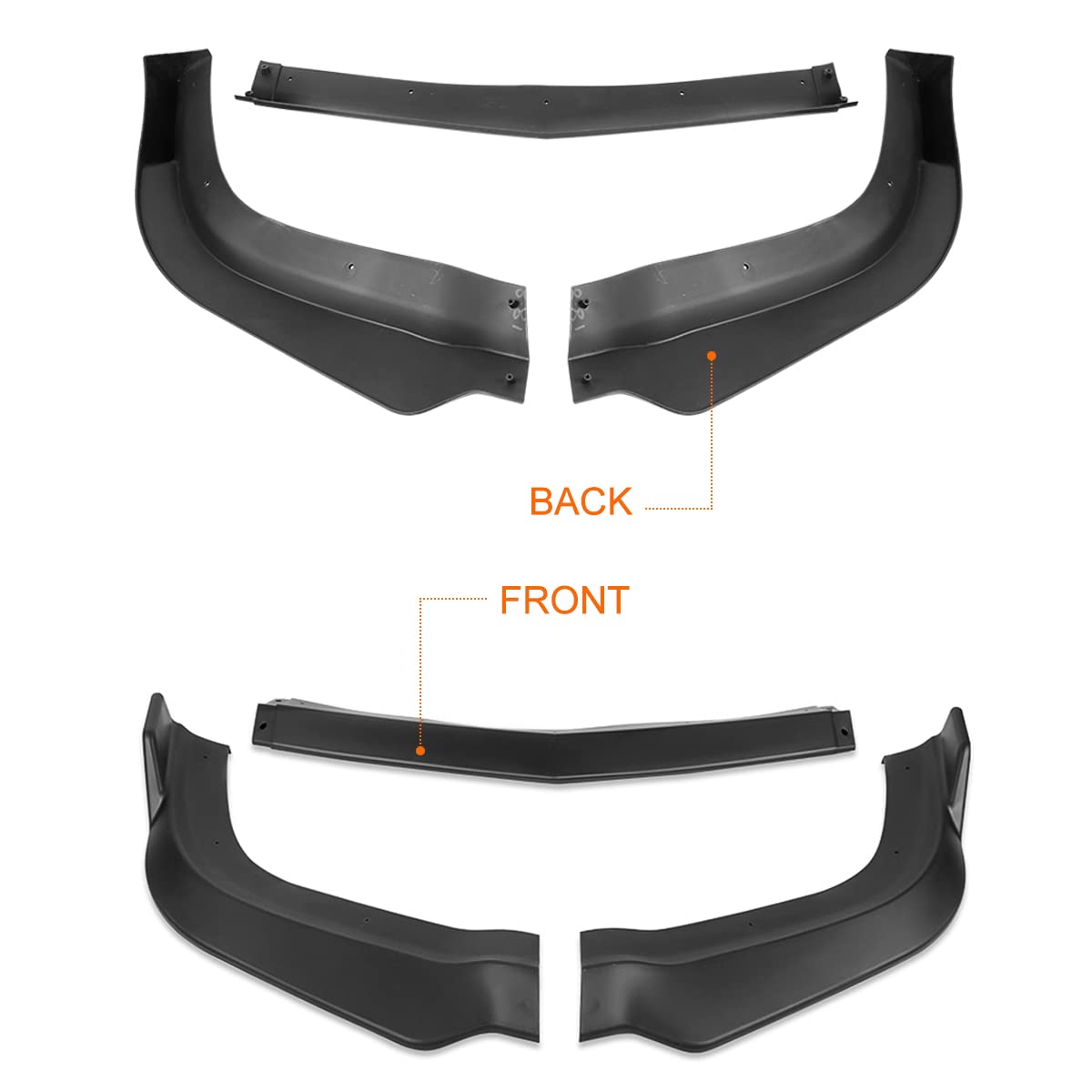 3Pcs Matte Black Front Bumper Lip Chin Splitter Spoiler for 2011-2014 Dodge Charger SRT | Car Body Kit Upgrade for Enhanced Aerodynamics & Sporty Look | Perfect for Racing, Car Shows & Street Performance