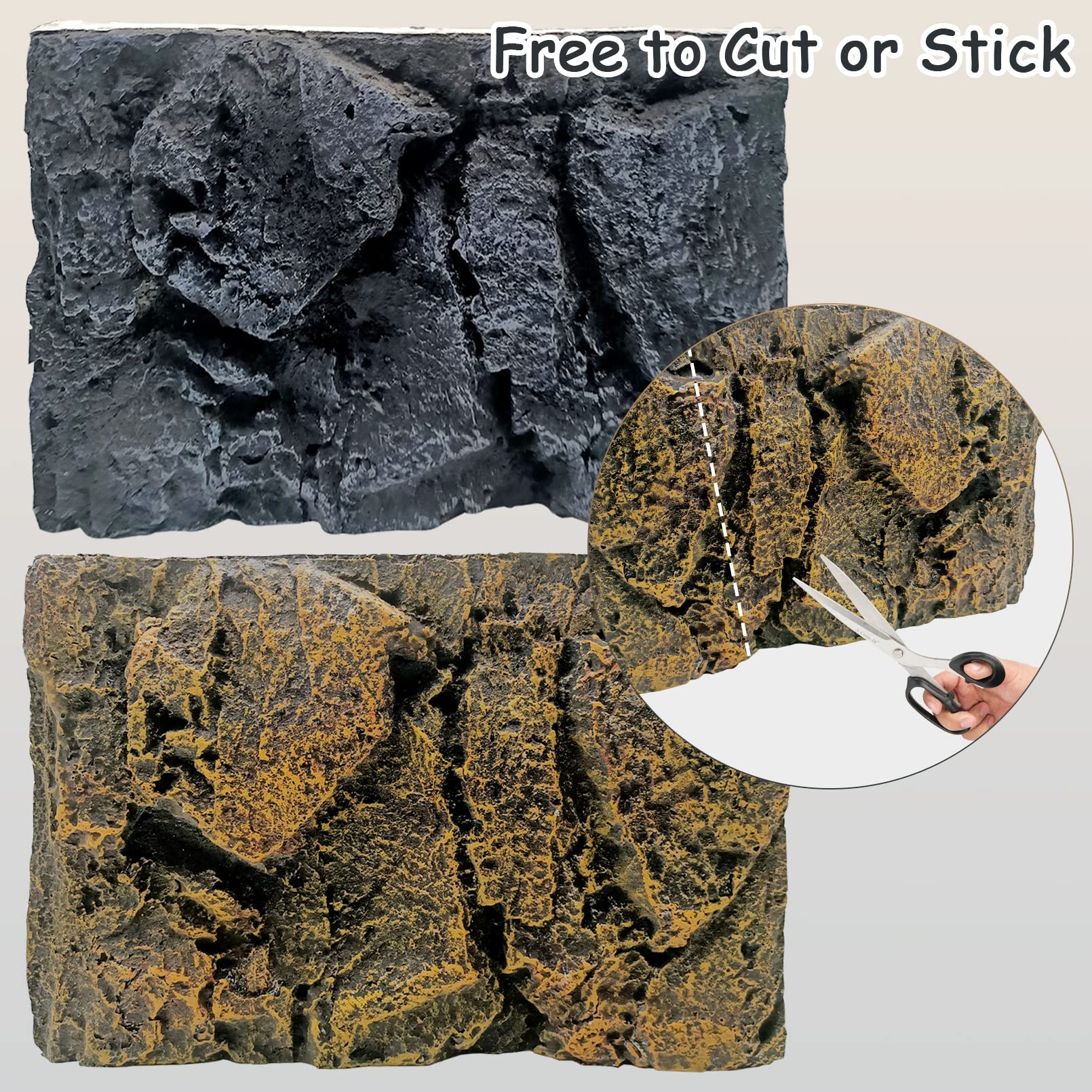 3D Reptile Tank Background - Rock Terrarium Backdrop for Lizard, Bearded Dragon, Gecko, Snake & Chameleon Habitat | Waterproof Stereo Decor for Amphibians & Turtles | Perfect for Desert & Jungle Terrarium Setups (Small Dragon Stone)