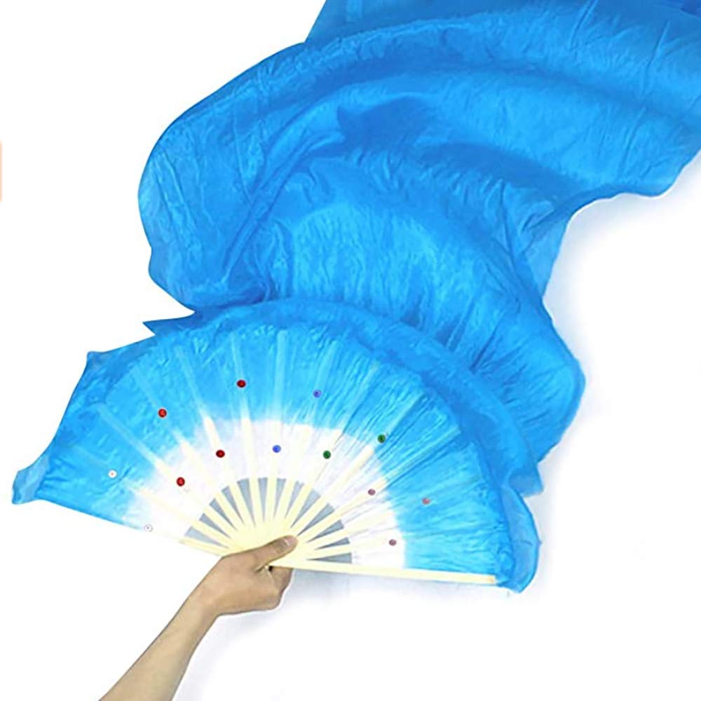 RuiXiang 1.8M Long Dance Fan - Belly Dance Bamboo Fan, Yangko Fan, Silk Fan for Square Dance & Morning Practice - Perfect for Performances, Yoga, and Cultural Events