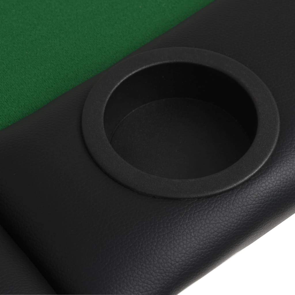 FAMIROSA 9-Player Folding Poker Table with Chip Tray & Cup Holders - Casino Style Green Felt Card Game Table with Steel Base - Perfect for Home Poker Nights, Casino Parties & Game Room Decor