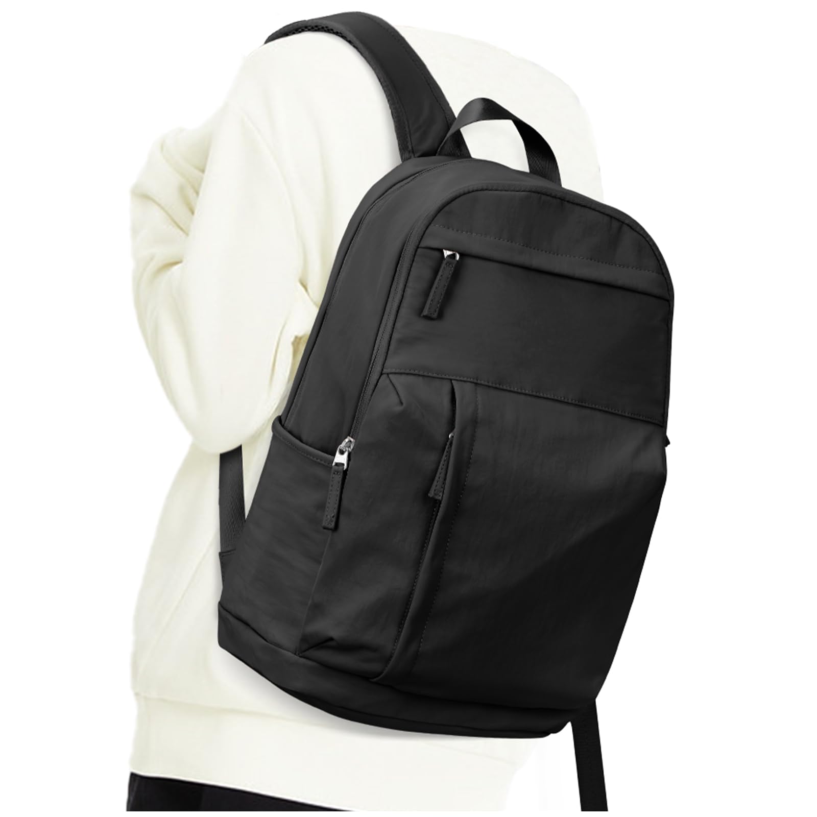 Stylish Black Backpack for College & High School - Lightweight Laptop Backpack for Men & Women - Perfect for Daily Commute