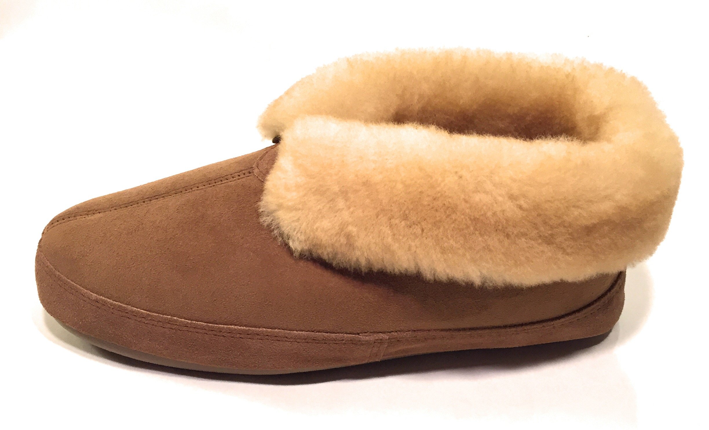 Men's Fireside Sheepskin Slippers - Soft Indoor/Outdoor Winter House Shoes for Cozy Home Comfort & Warmth