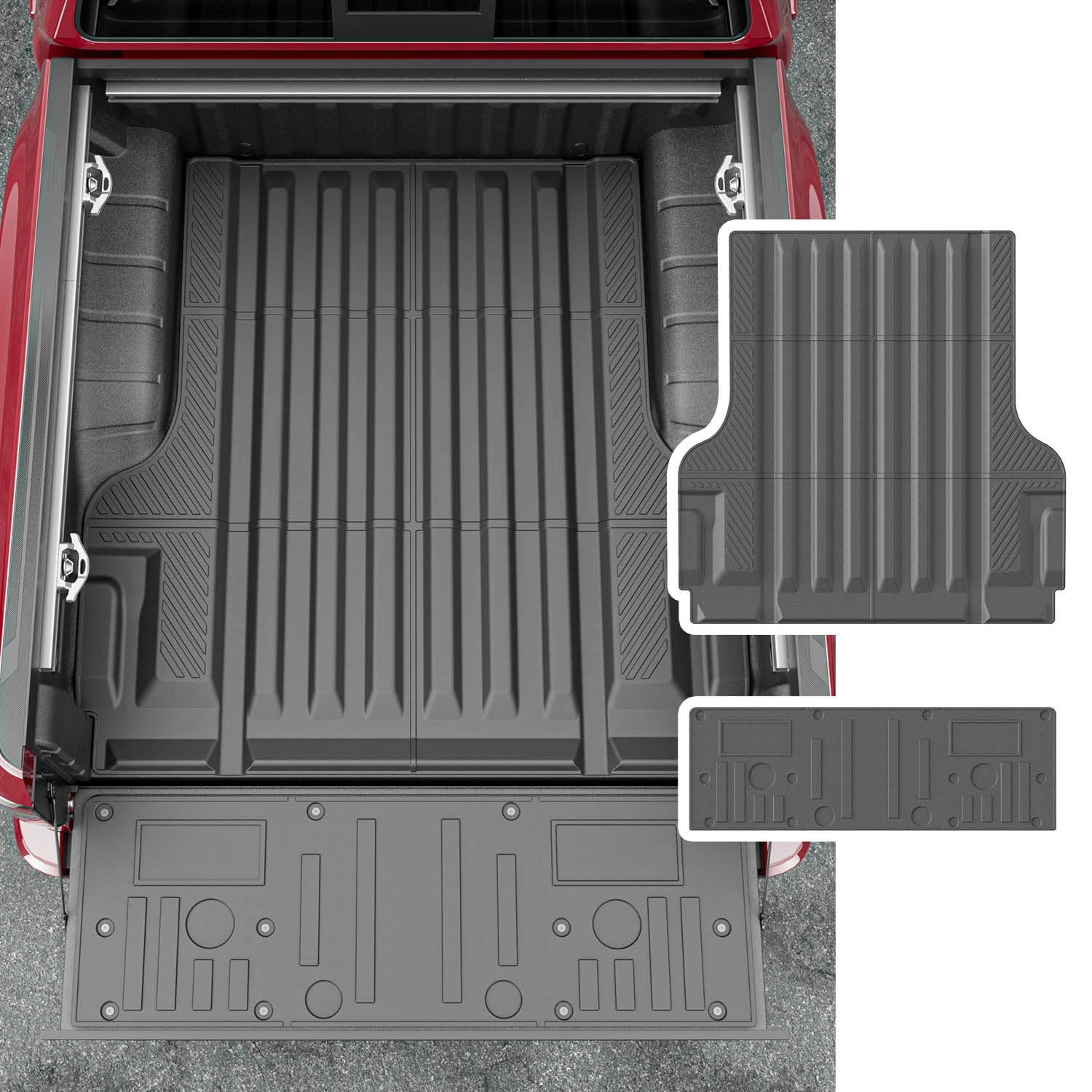 **2022-2025 Nissan Frontier Truck Bed Mat & Tailgate Liner – Heavy Duty All-Weather Protection – Custom Fit for 5FT Bed + Circle Style Tailgate Mat – Perfect for Hauling, Off-Roading & Work**
