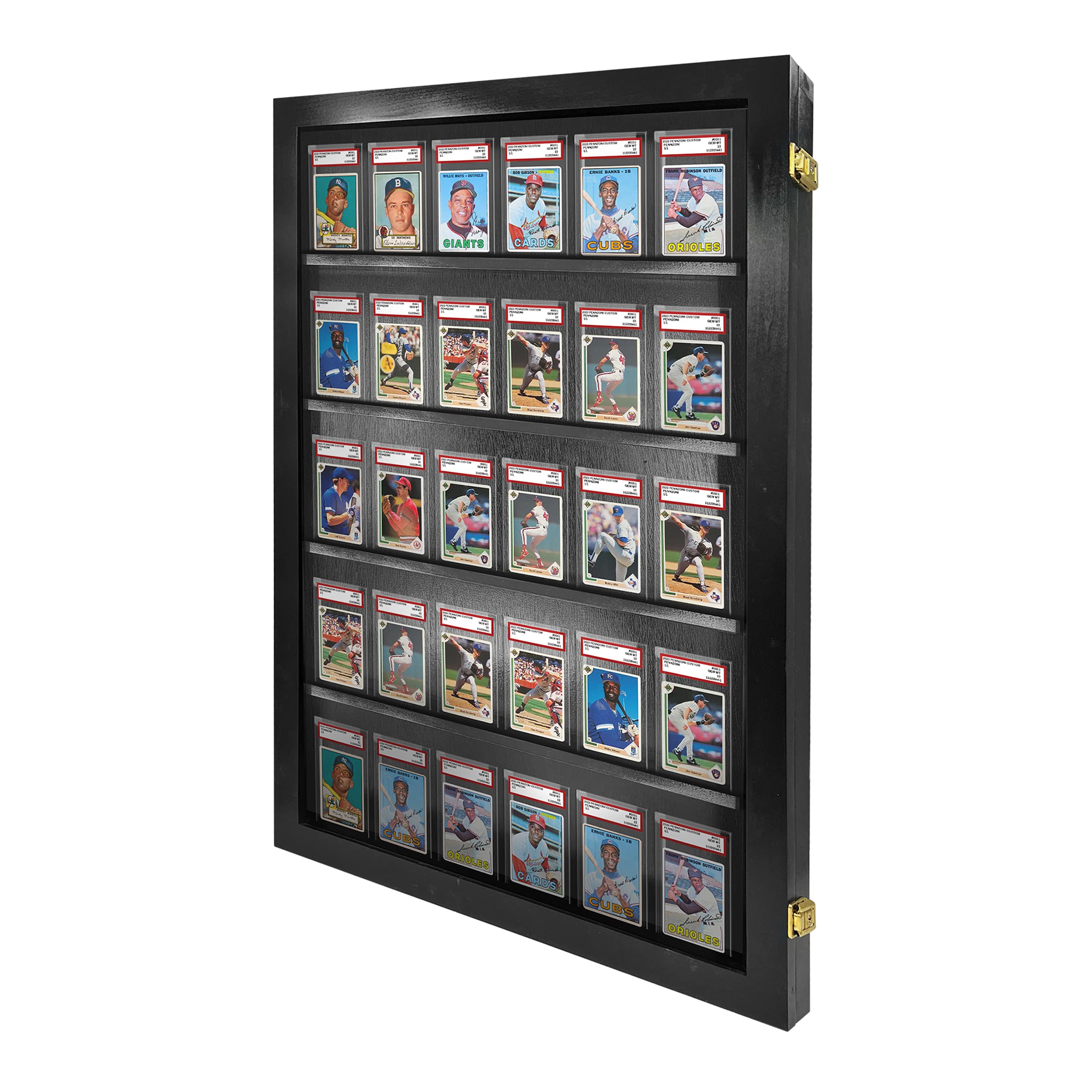 35 Graded Baseball Card Display Case - Lockable Sports Card Frame with UV Protection for PSA Graded Cards - Perfect for Pokemon, Football & Basketball Card Collections - Ideal for Home Display, Collectors & Gift Giving