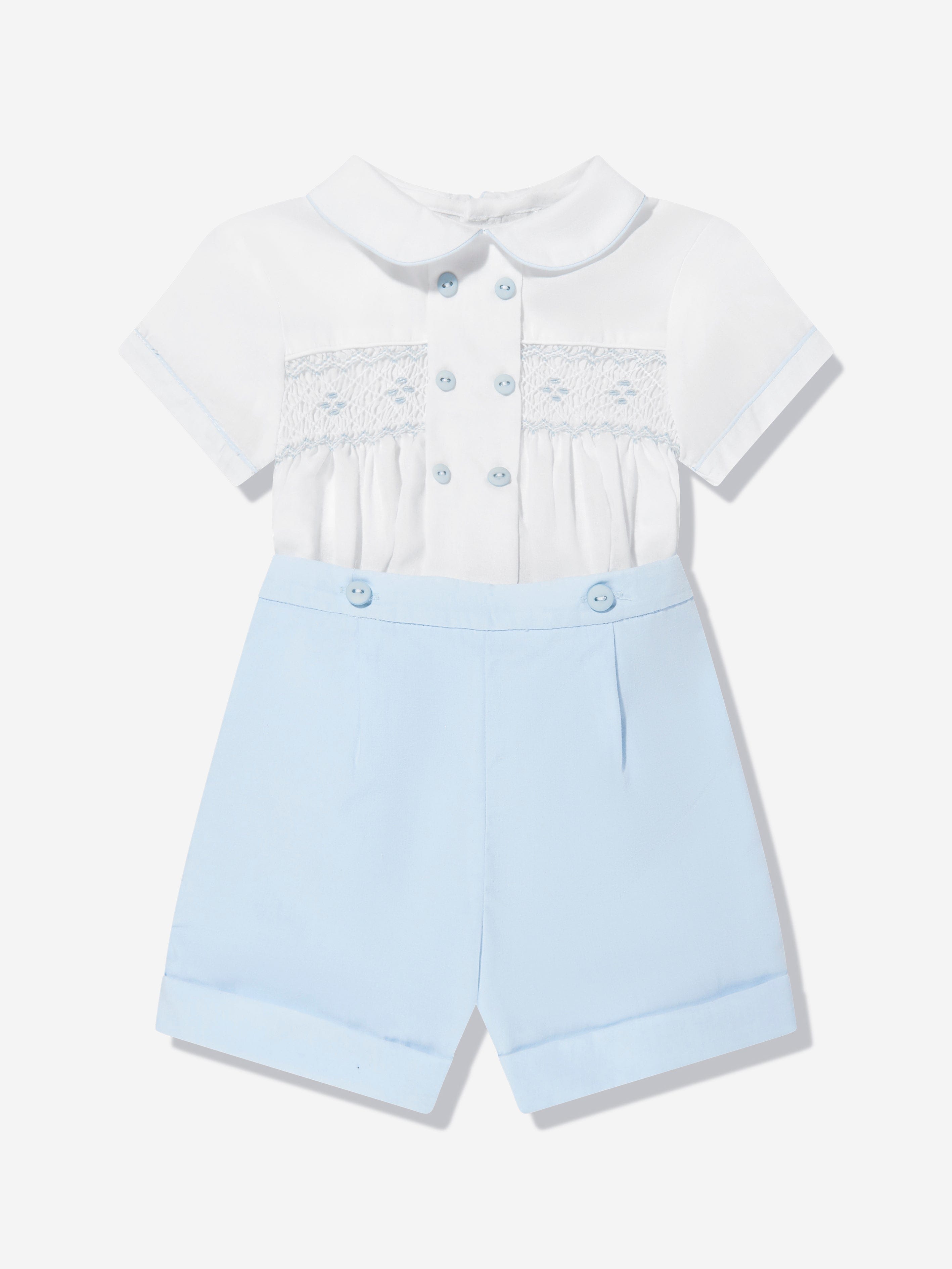 Baby Boys' Blue Cotton Shorts Set - Comfortable & Stylish Outfit for Summer Playtime & Outdoor Activities