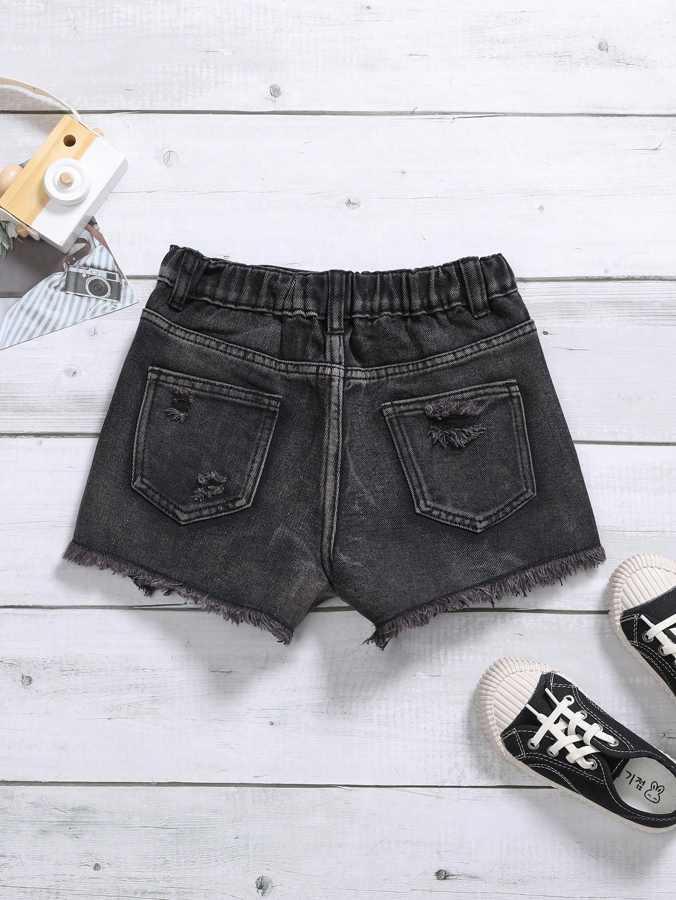 Cute Butterfly Print Ripped Denim Shorts for Girls - Raw Hem Distressed Jean Shorts with Pockets | Perfect for Summer Outfits, Beach Vacations & Casual Wear